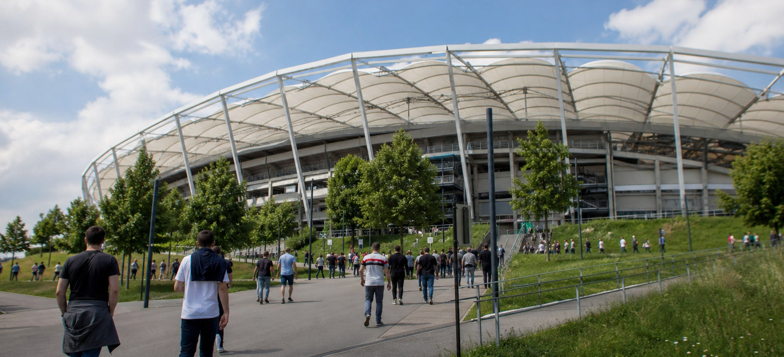 MHPArena exterior ahead of a VfB Stuttgart Bundesliga match