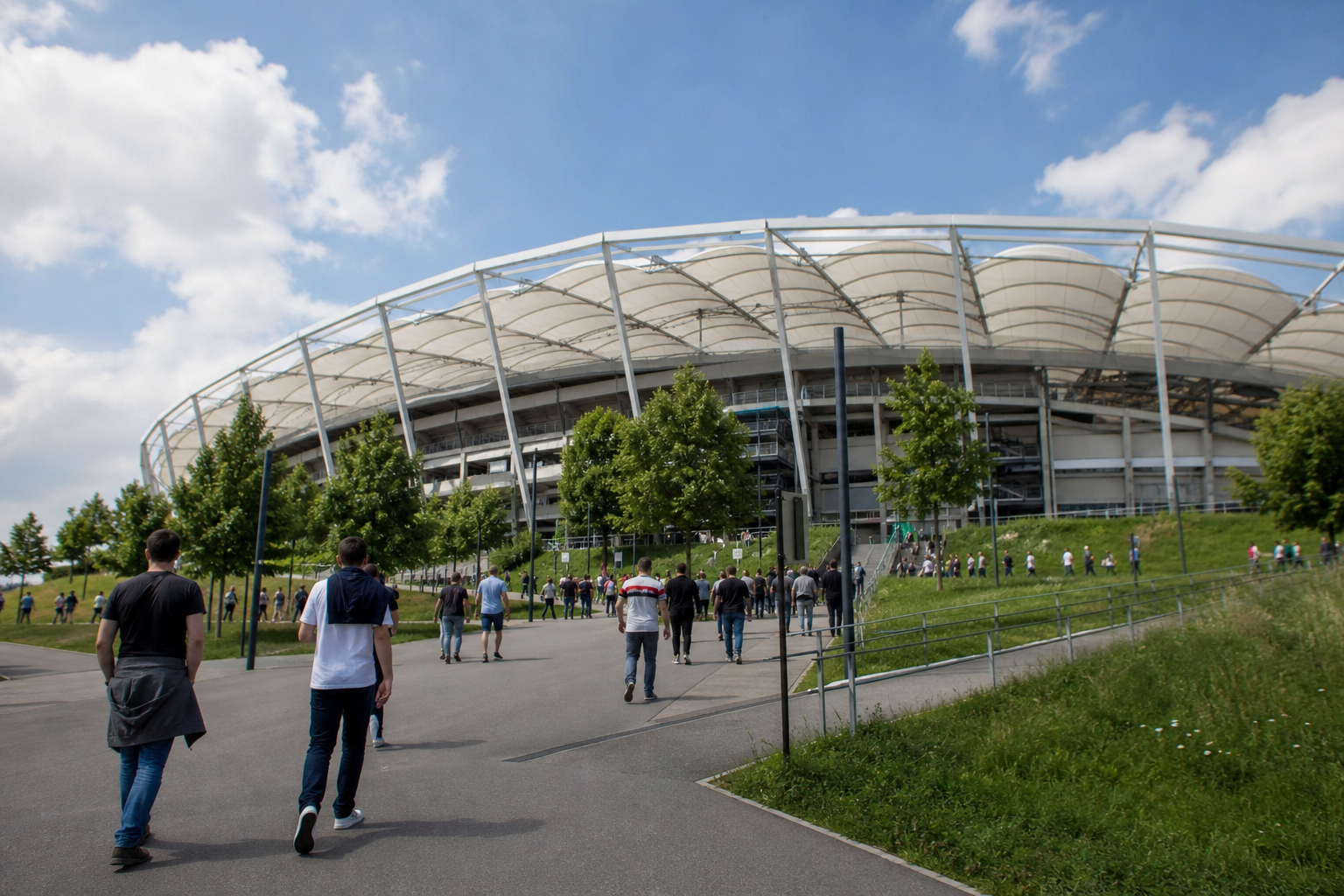 MHPArena exterior ahead of a VfB Stuttgart Bundesliga match