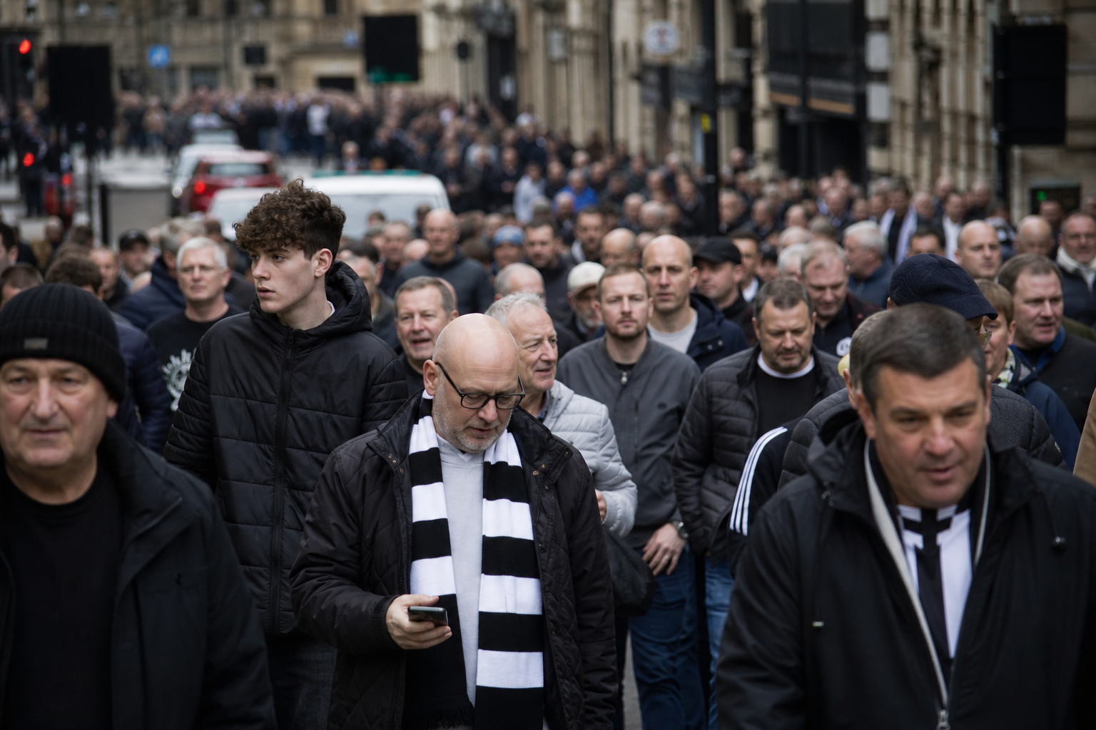 Fans walking up to St James' Park before a Premier League match
