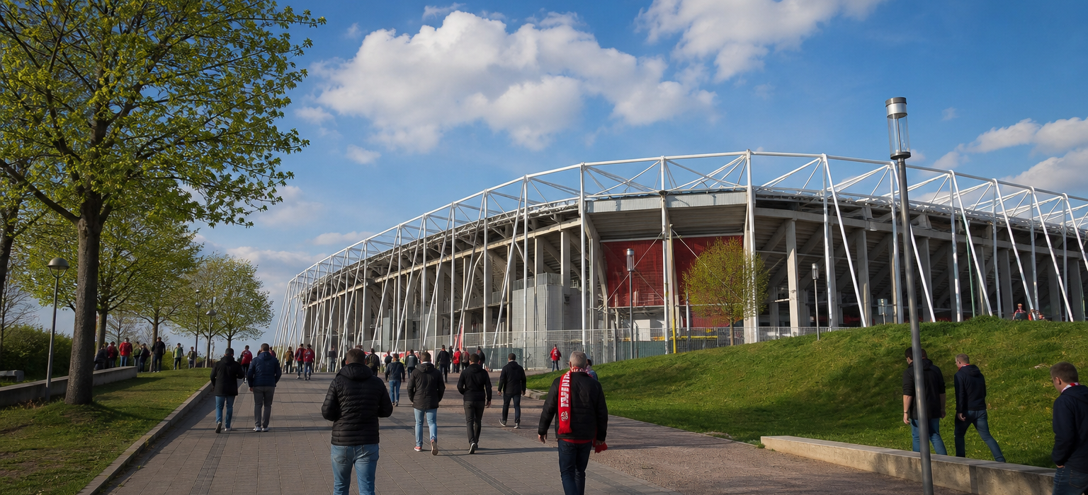 MEWA Arena exterior ahead of a Mainz 05 Bundesliga match