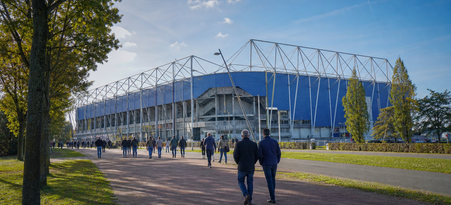 Kooi Stadion exterior ahead of a Cambuur Eredivisie match in Leeuwarden