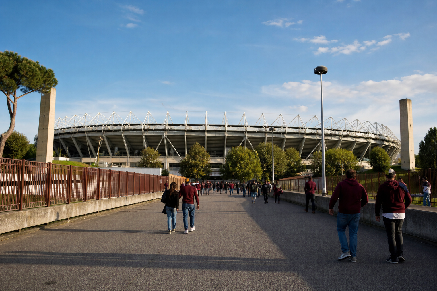 Stadio Olimpico Grande Torino exterior on a Torino FC Serie A match day