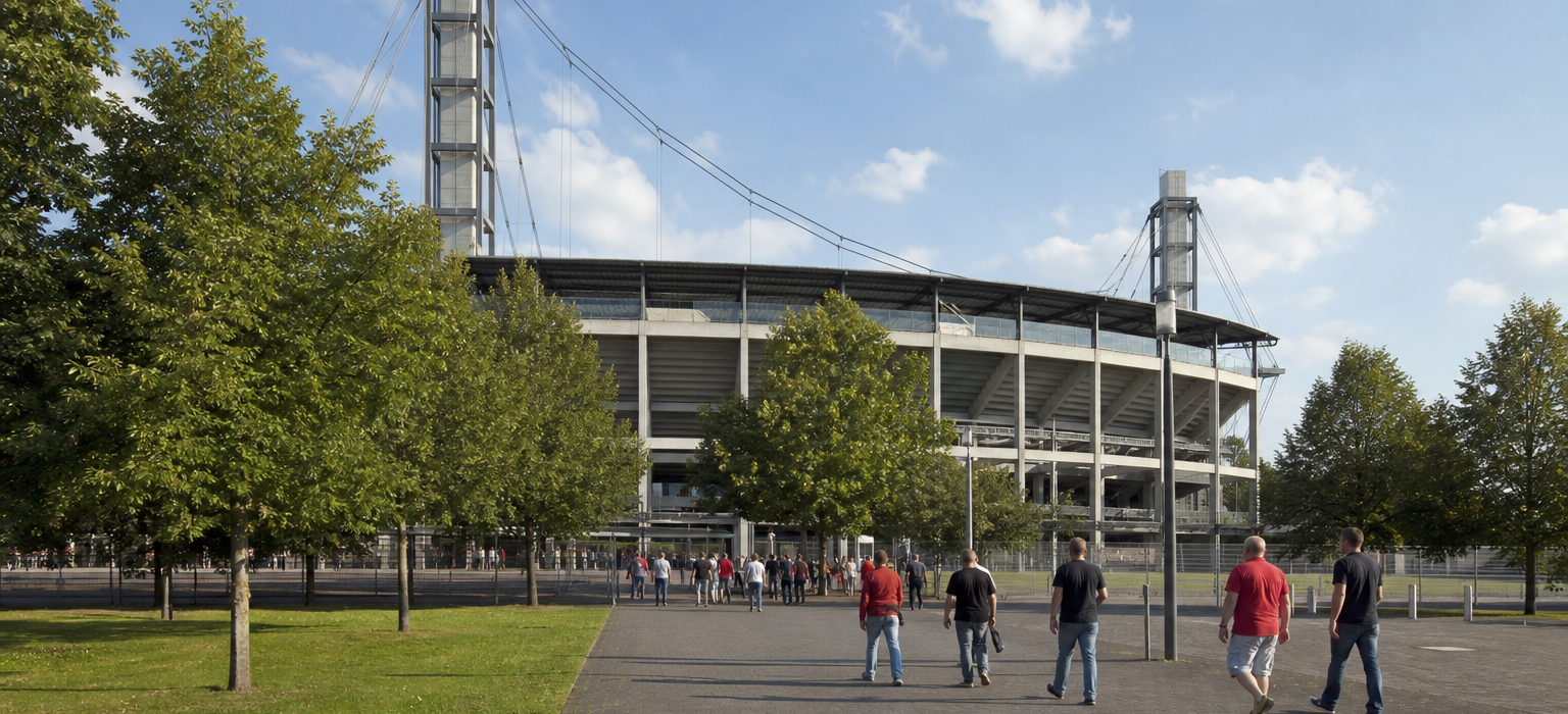 RheinEnergieStadion exterior on 1. FC Köln match day in Cologne