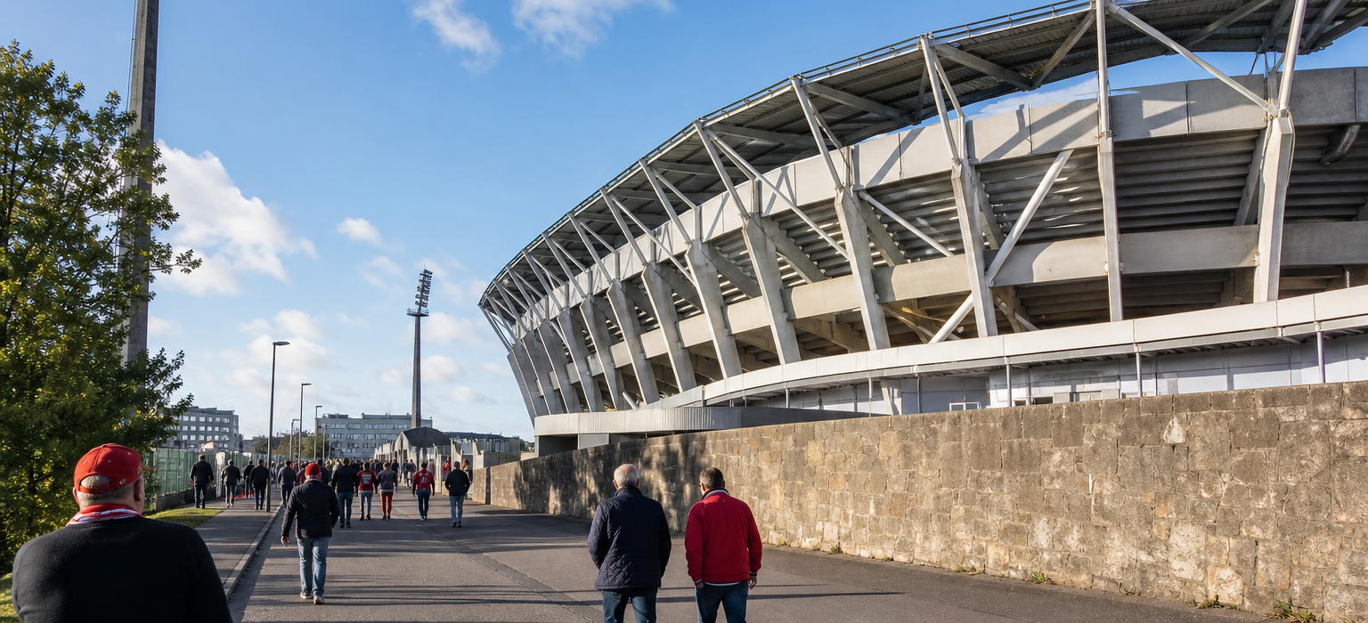 Stade Francis-Le Blé exterior ahead of a Brest Ligue 1 match