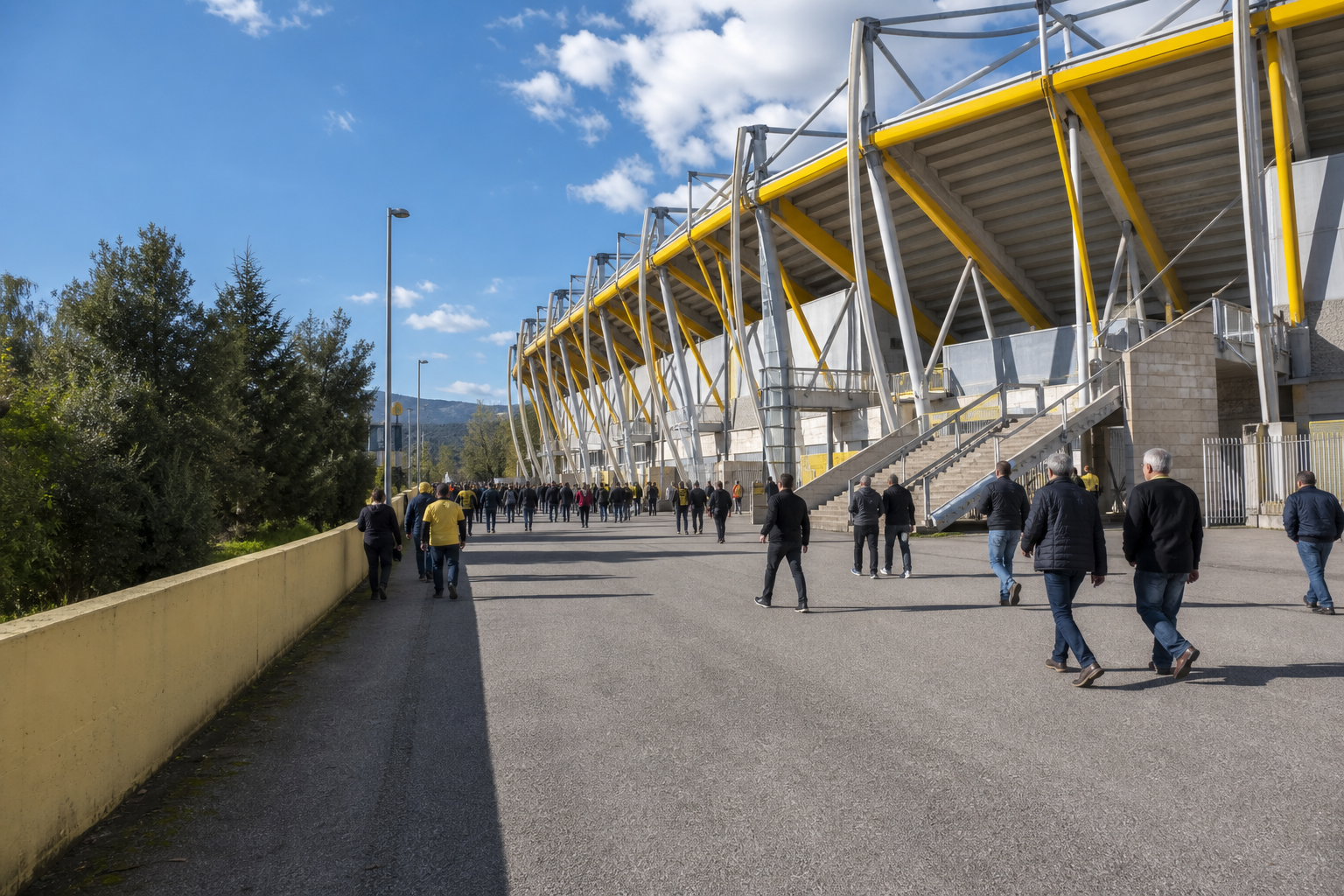 Stadio Benito Stirpe exterior on Frosinone Serie A match day