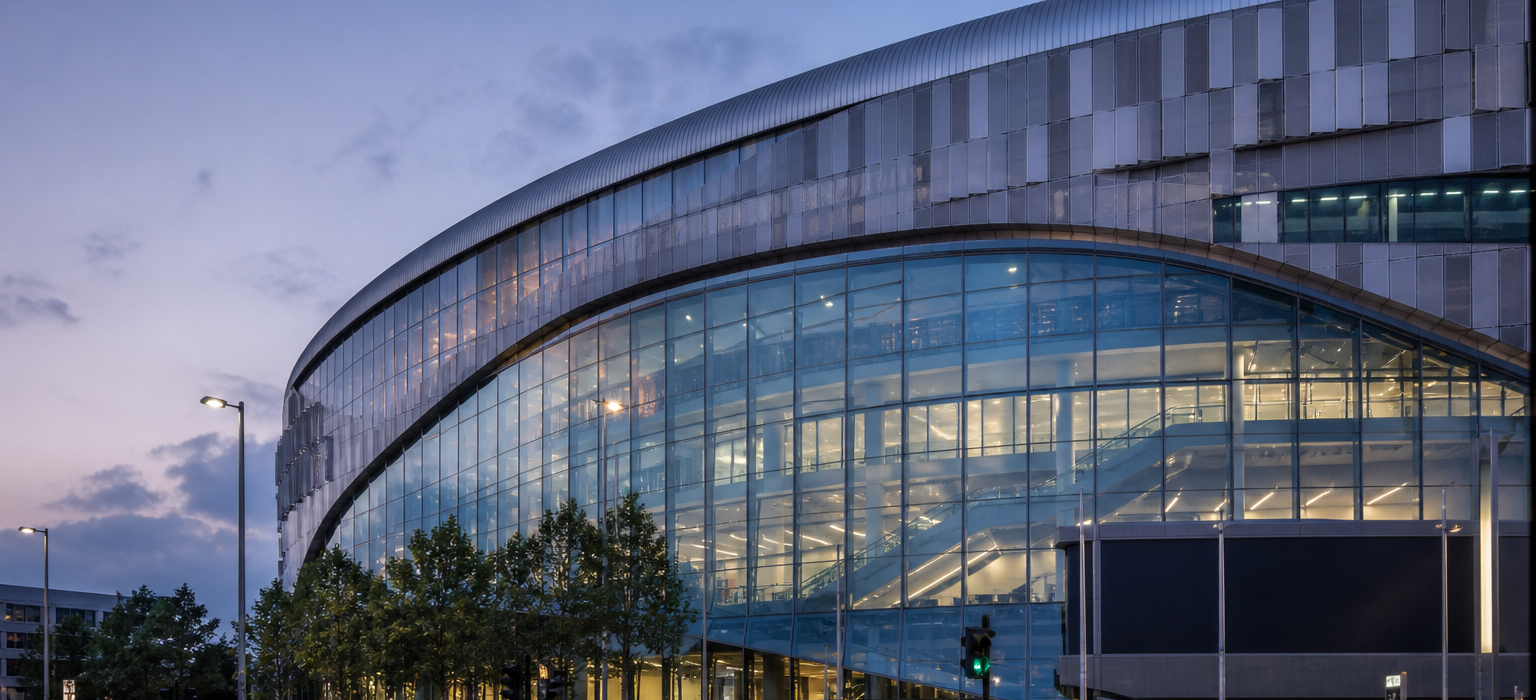Tottenham Hotspur Stadium exterior on Premier League match day