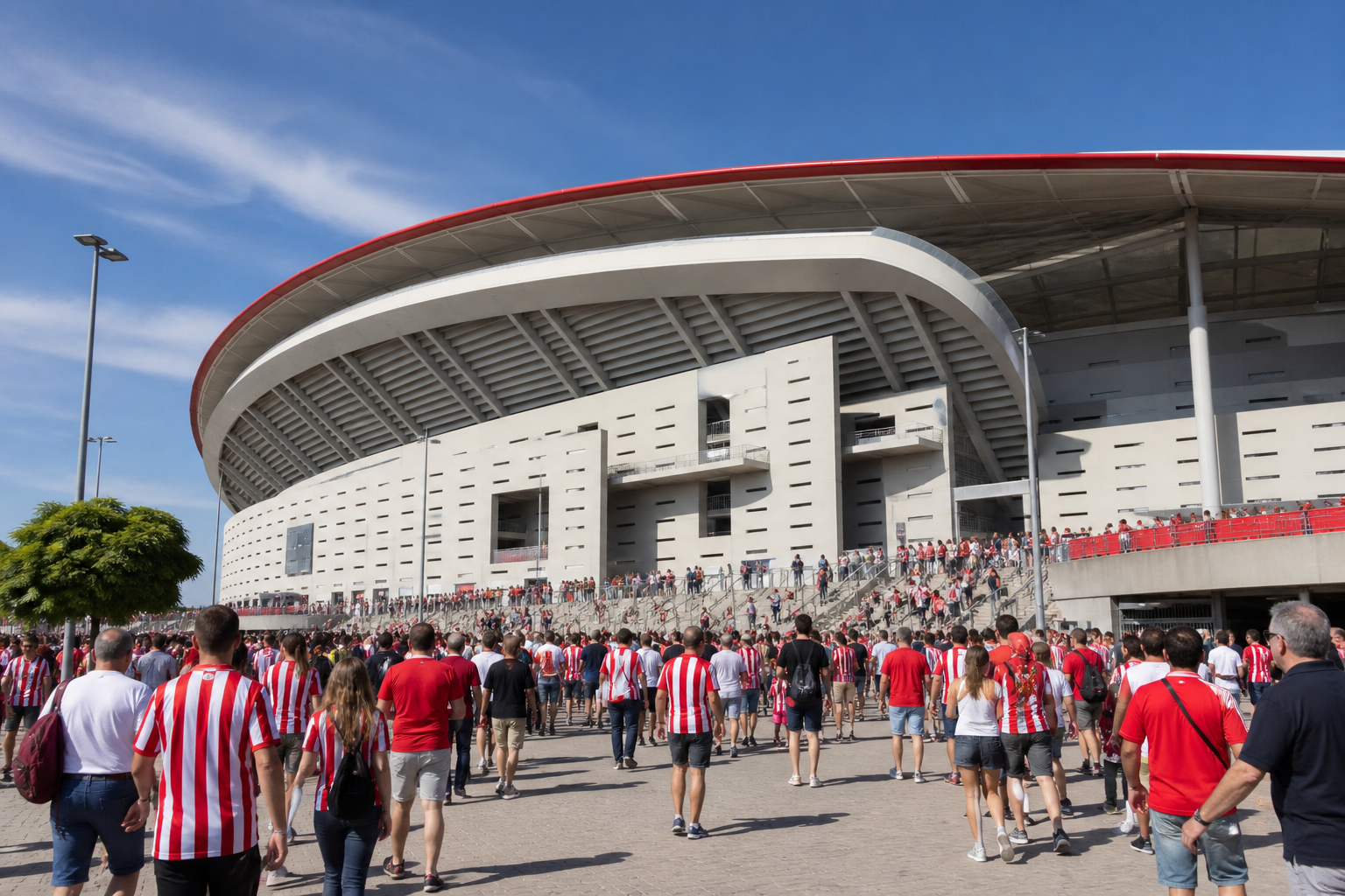 Cívitas Metropolitano stadium exterior ahead of an Atlético Madrid La Liga fixture