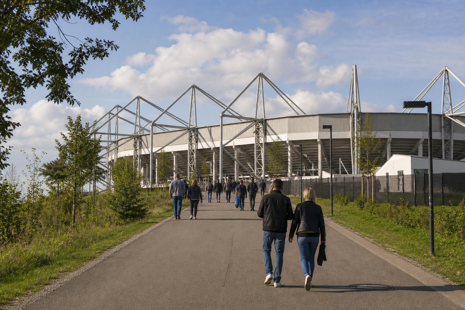 Borussia-Park exterior on Borussia Mönchengladbach match day