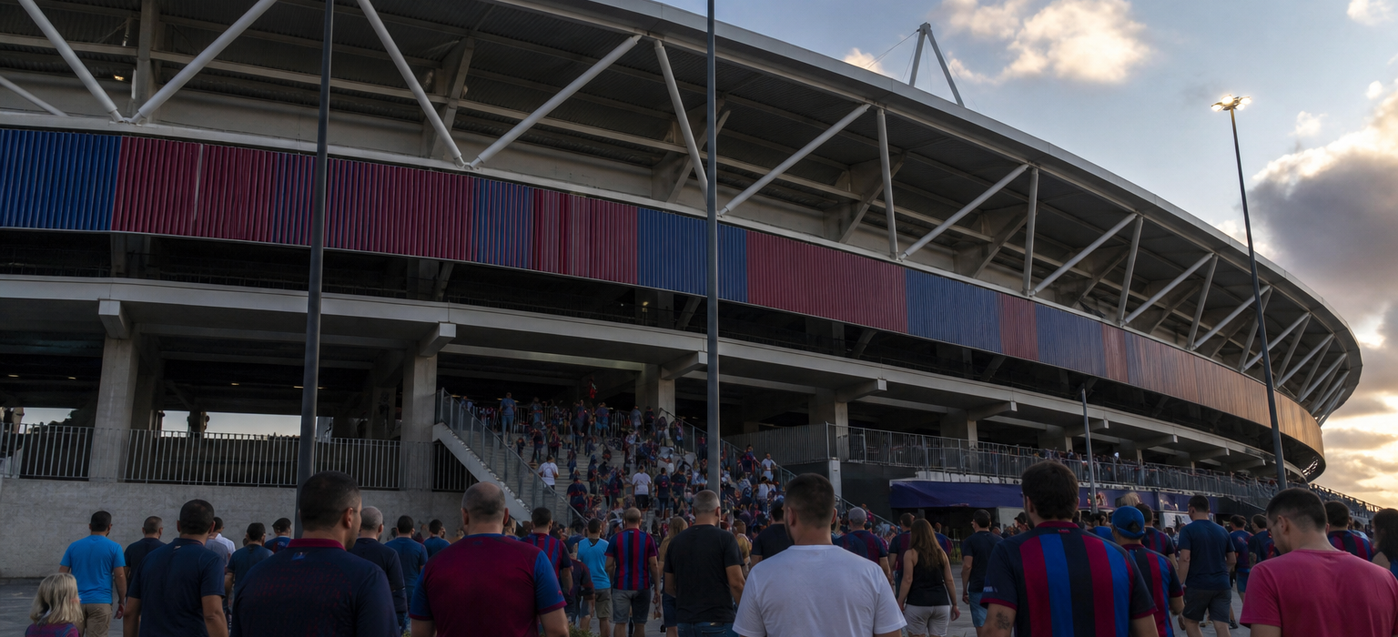 Ciutat de València stadium exterior on Levante UD match day