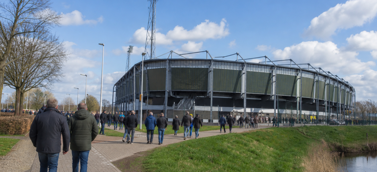 Fortuna Sittard Stadion exterior ahead of an Eredivisie match in Limburg