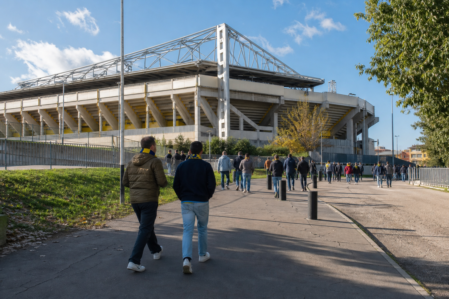Stadio Ennio Tardini exterior ahead of a Parma Serie A home match
