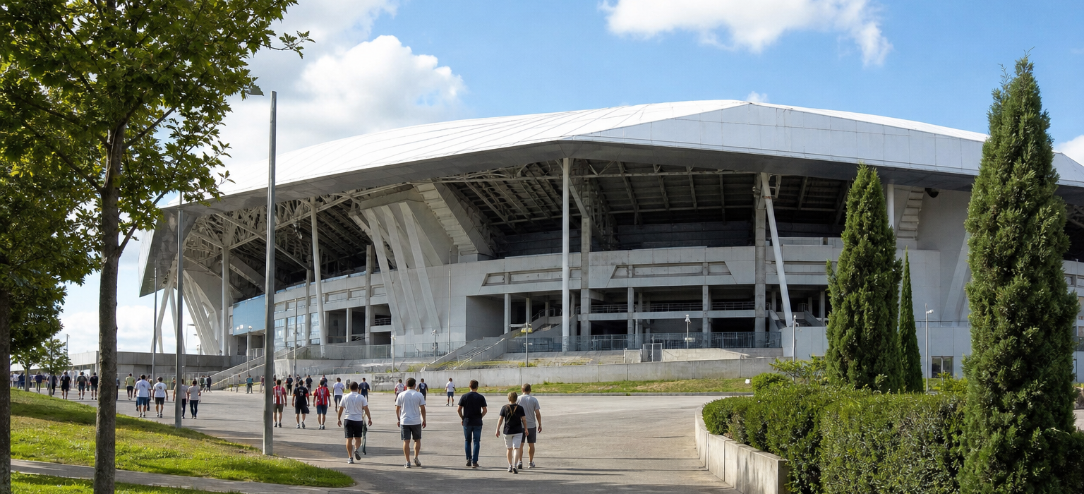 Groupama Stadium exterior ahead of an Olympique Lyonnais Ligue 1 match