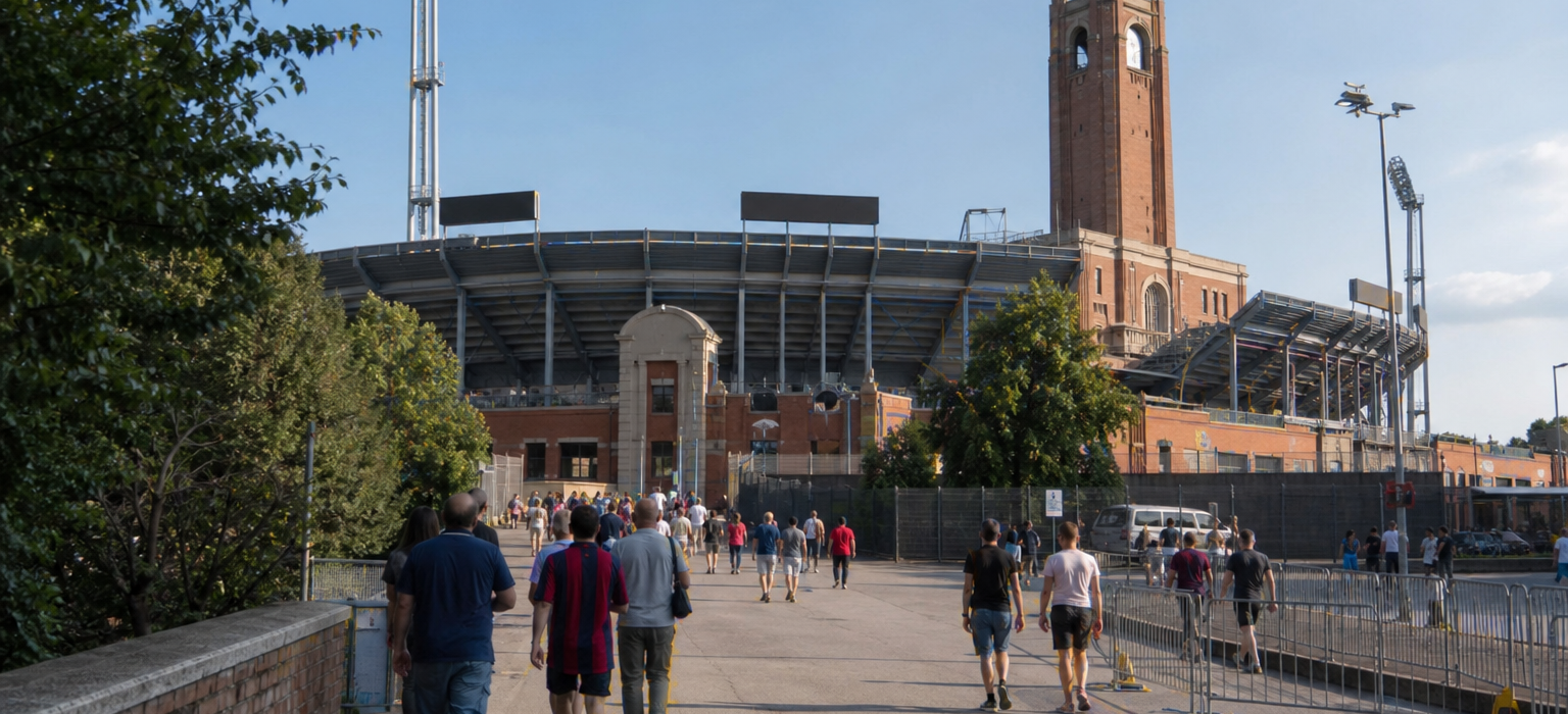 Stadio Renato Dall'Ara exterior ahead of a Bologna Serie A match