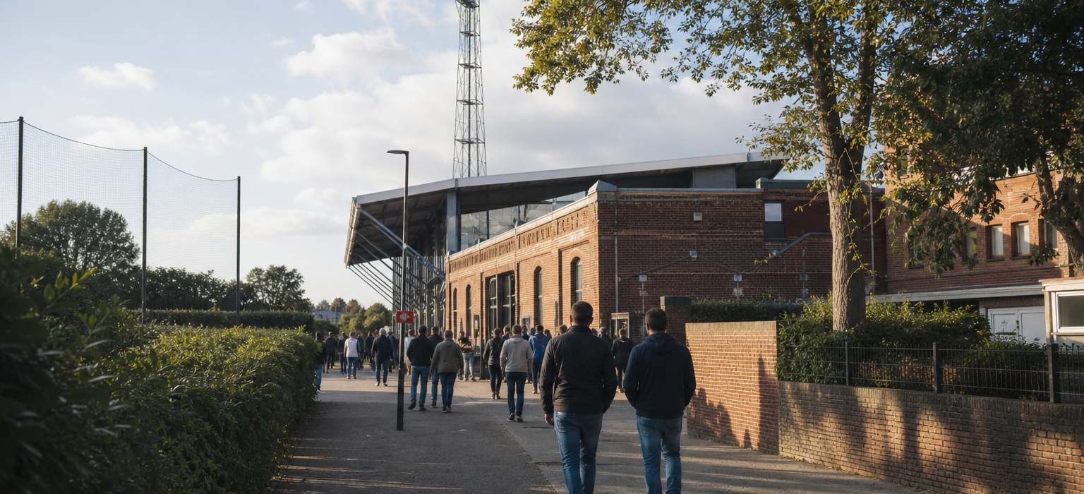 De Adelaarshorst stadium exterior ahead of a Go Ahead Eagles Eredivisie match