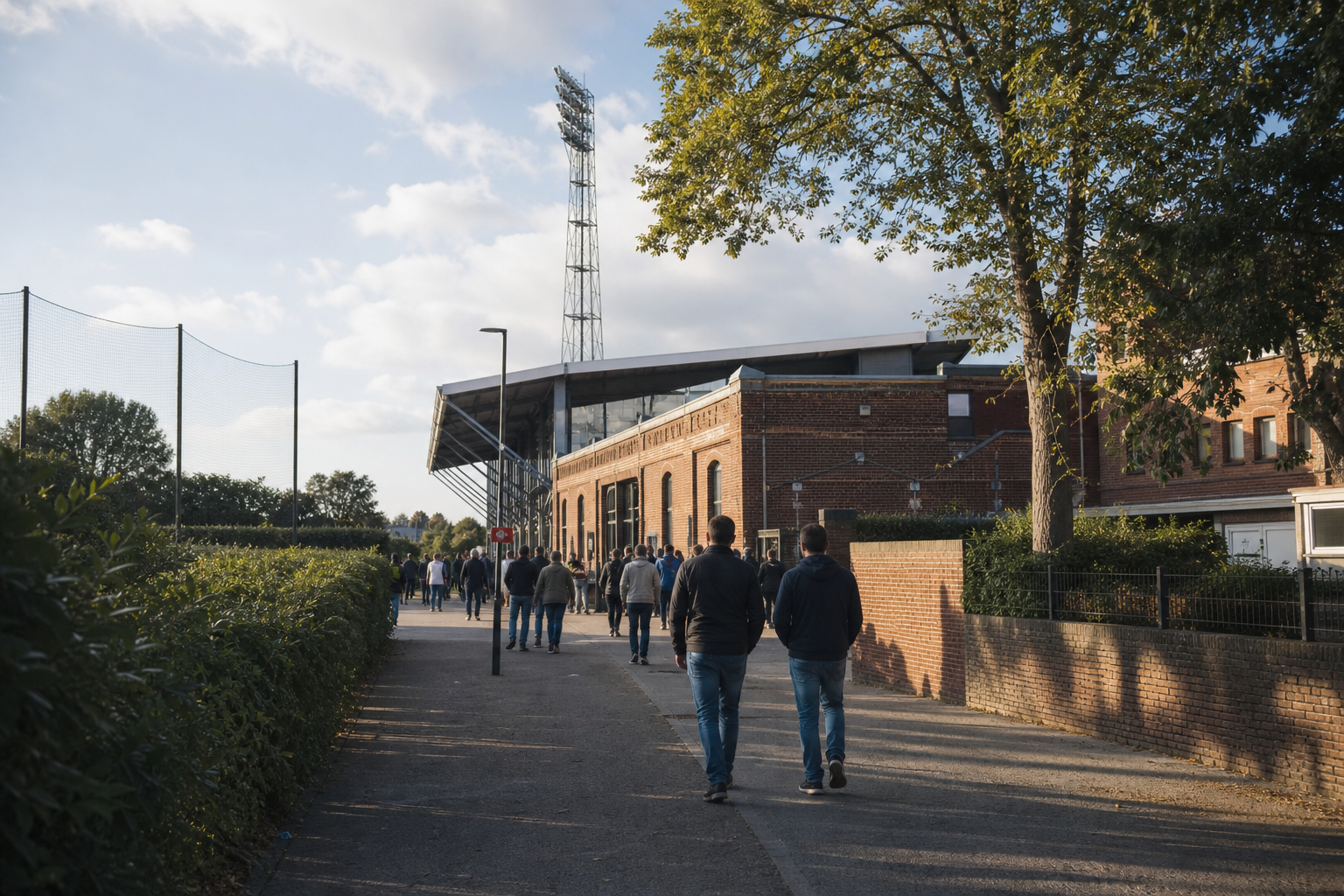 De Adelaarshorst stadium exterior ahead of a Go Ahead Eagles Eredivisie match