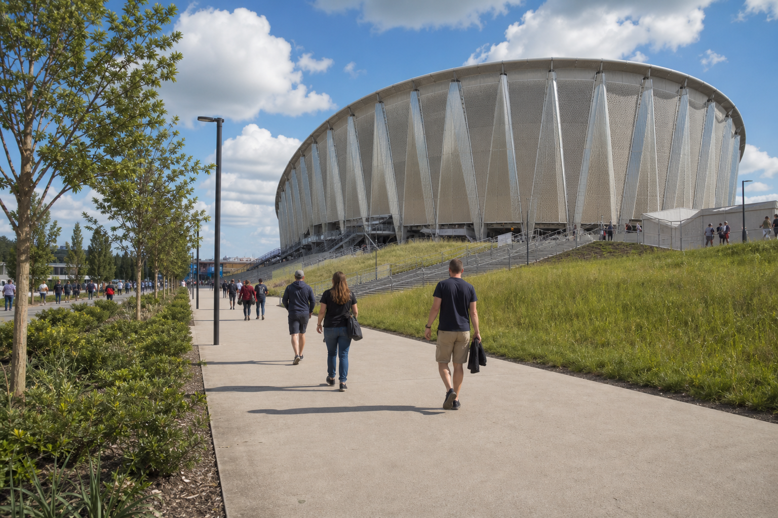 MMArena exterior ahead of a Le Mans FC Ligue 1 home match