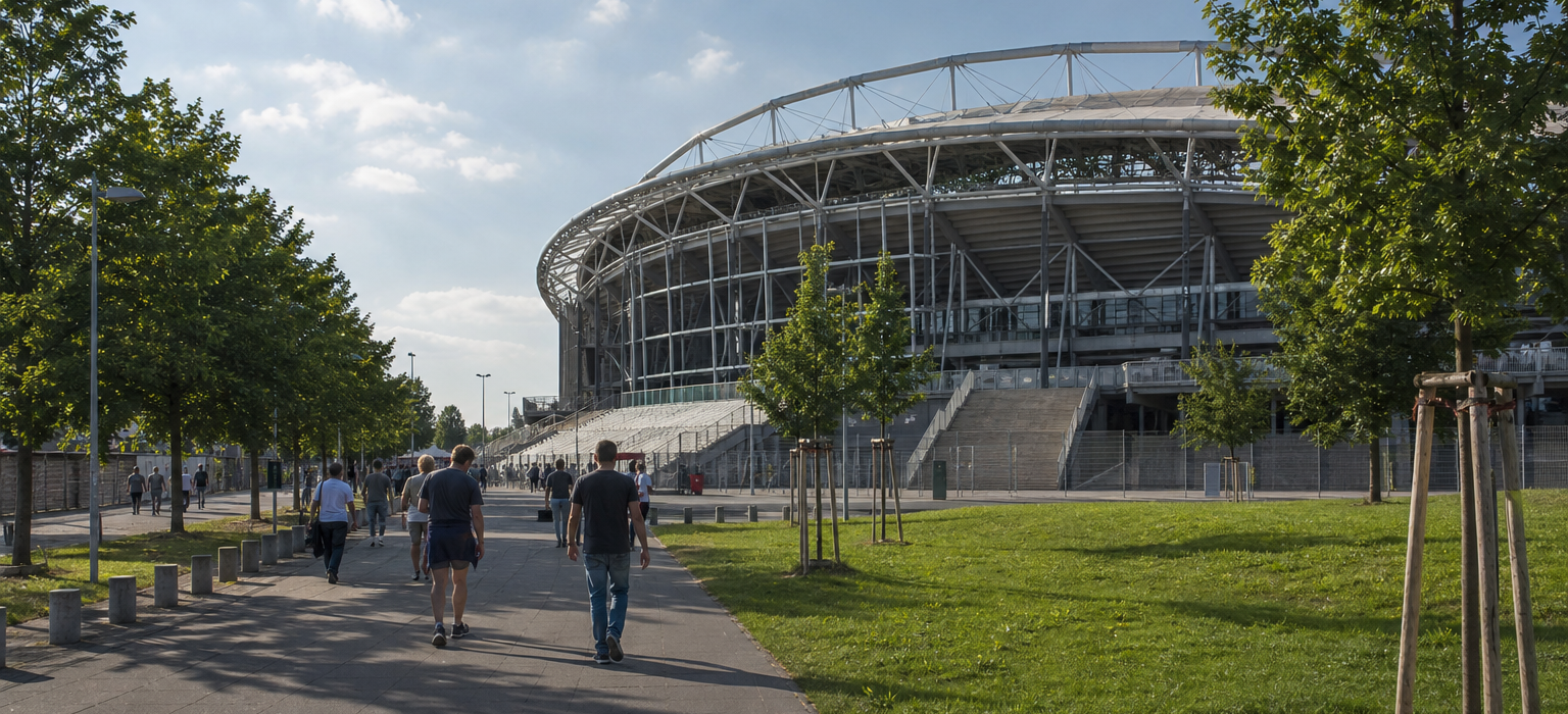 Red Bull Arena exterior ahead of an RB Leipzig Bundesliga match