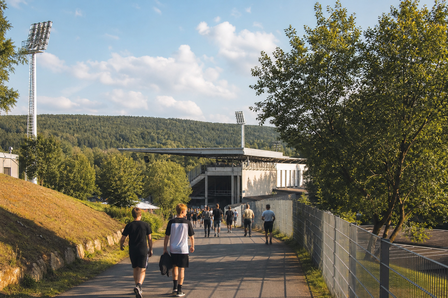 Waldstadion an der Kaiserlinde exterior on SV Elversberg match day