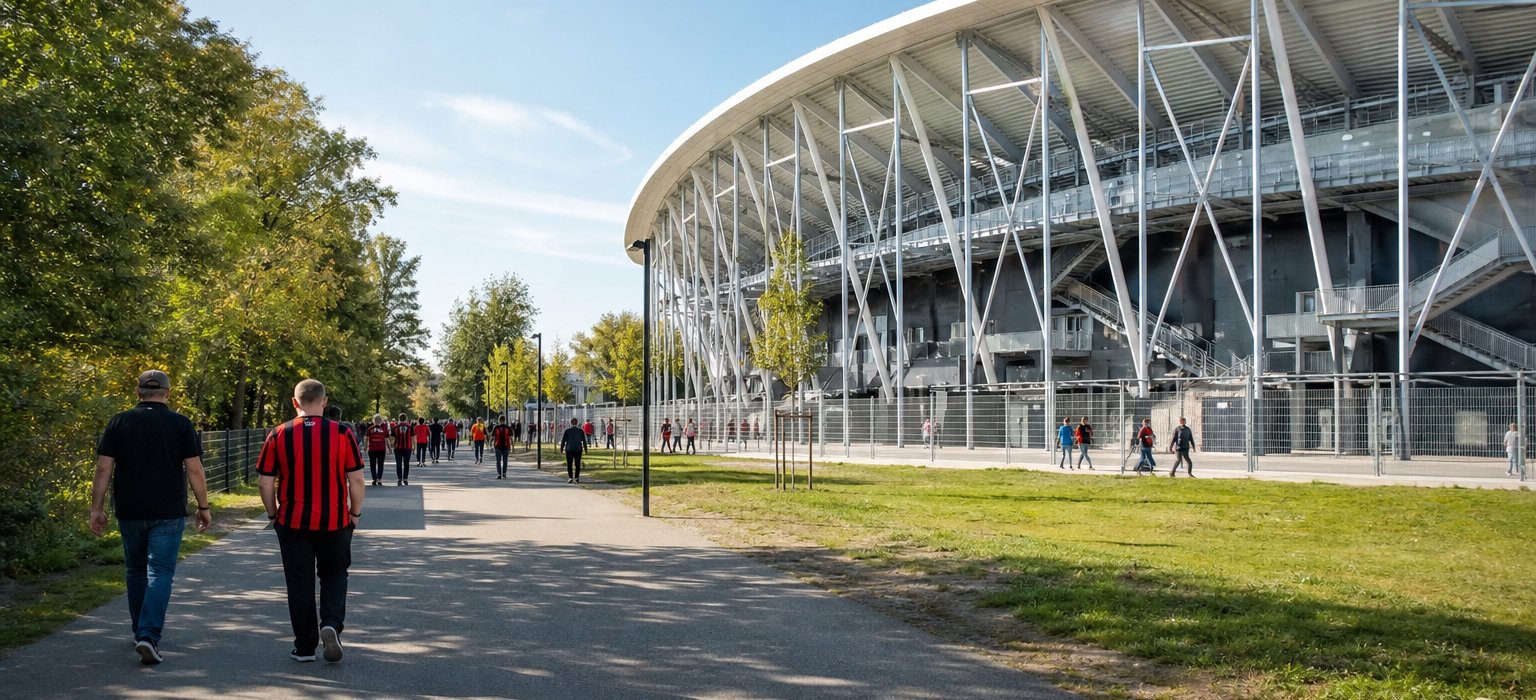 Europa-Park Stadion exterior on SC Freiburg match day in Baden