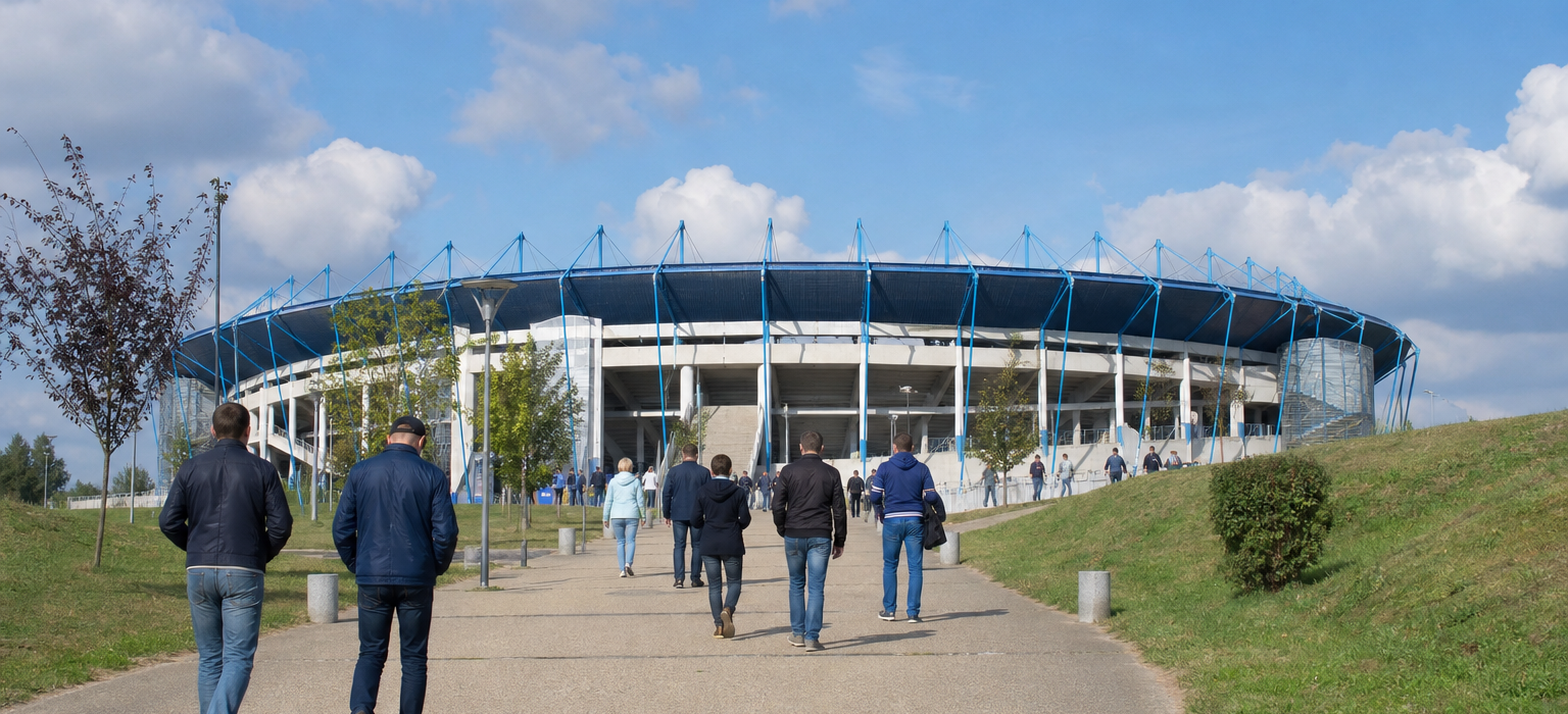 Stade de l’Aube exterior ahead of an ES Troyes AC Ligue 1 match