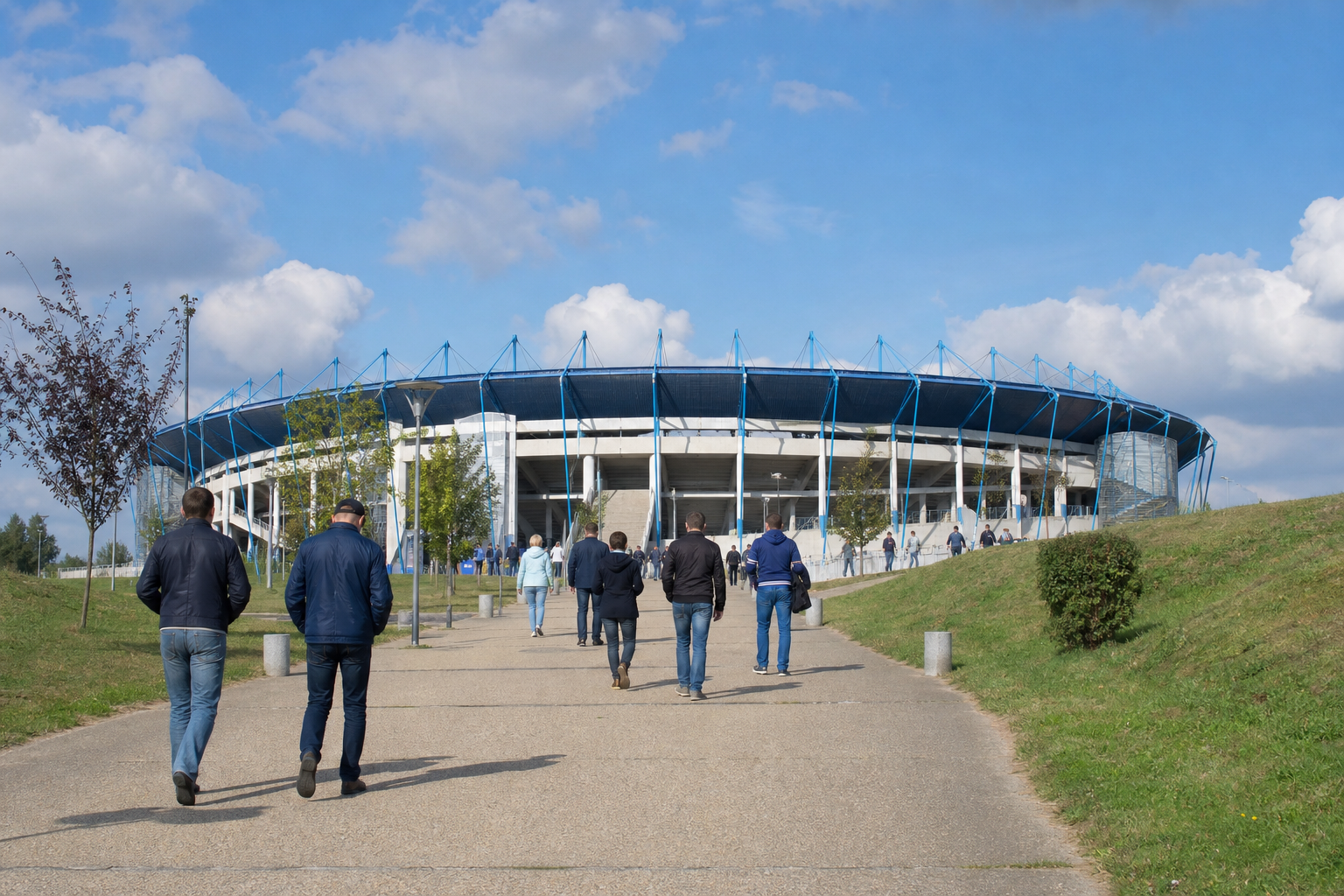 Stade de l’Aube exterior ahead of an ES Troyes AC Ligue 1 match