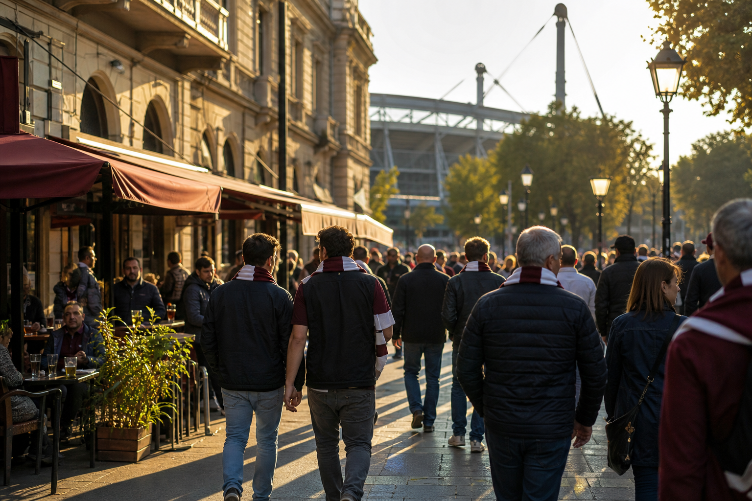 Granata Torino fans gathering near the stadium ahead of kick-off