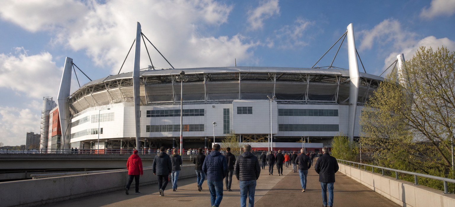 Philips Stadion exterior ahead of a PSV Eindhoven Eredivisie match