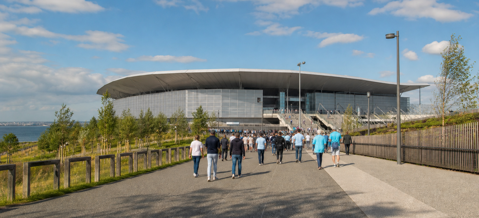 Stade Océane exterior ahead of a Le Havre AC Ligue 1 match