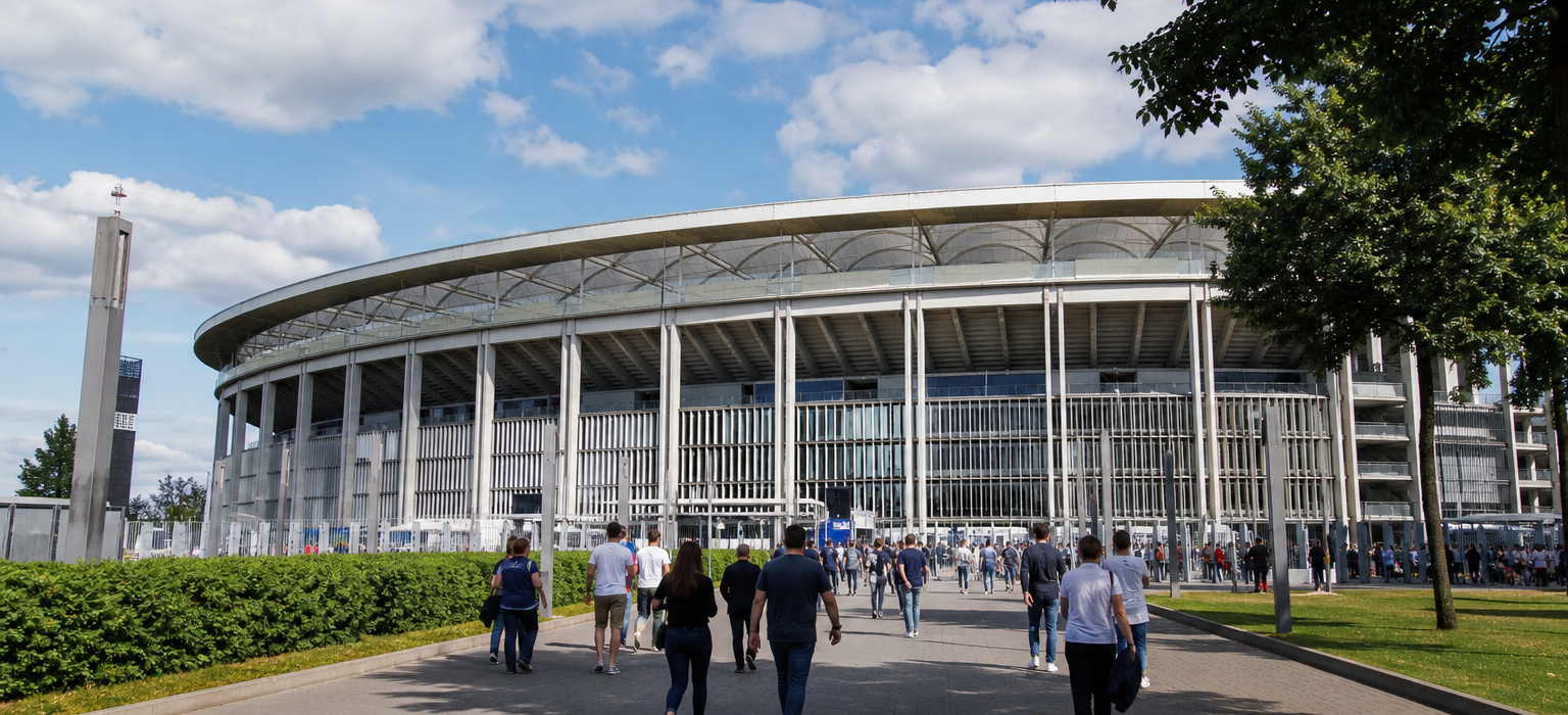 Deutsche Bank Park exterior on Eintracht Frankfurt match day
