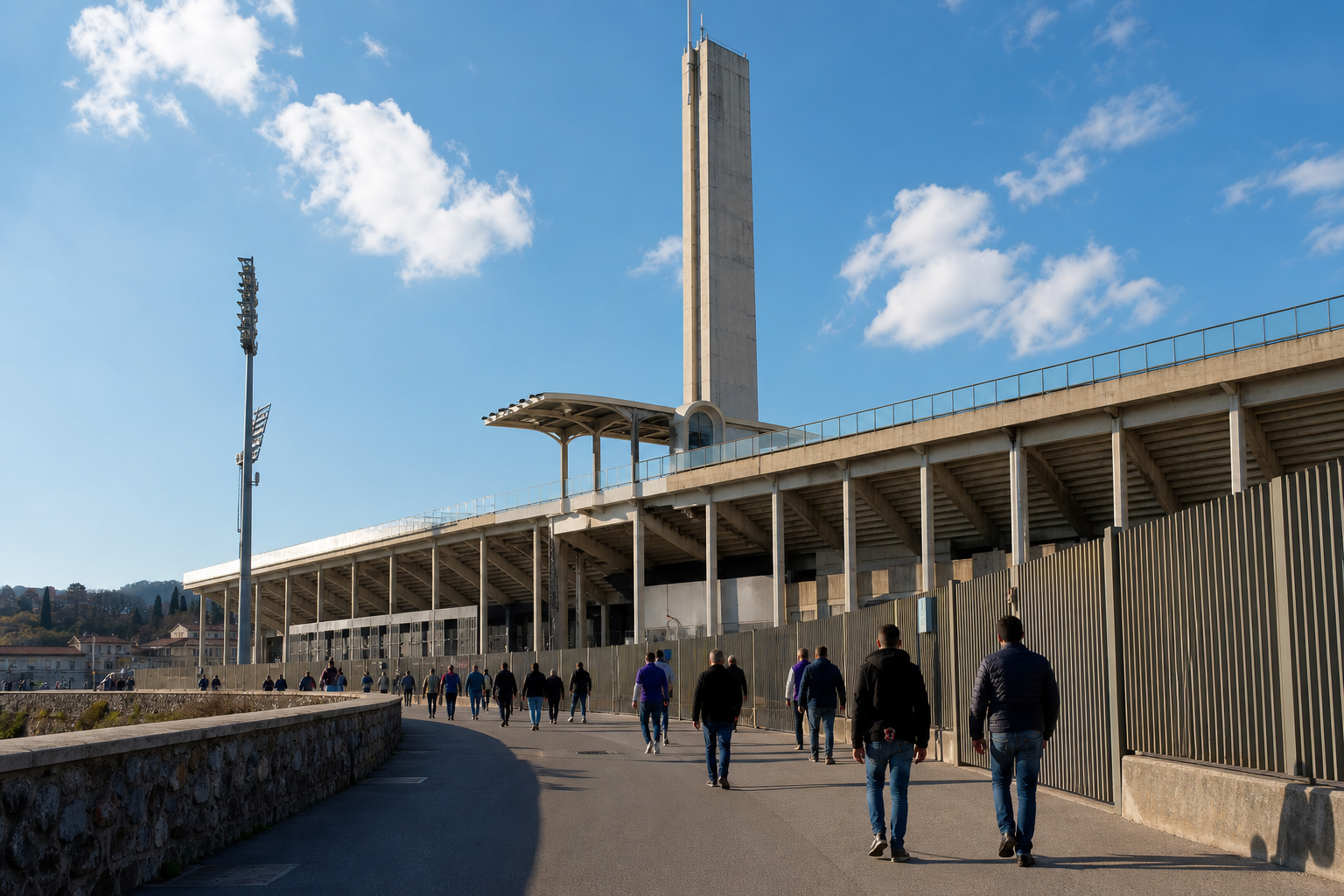 Stadio Artemio Franchi exterior in Florence ahead of a Fiorentina Serie A match
