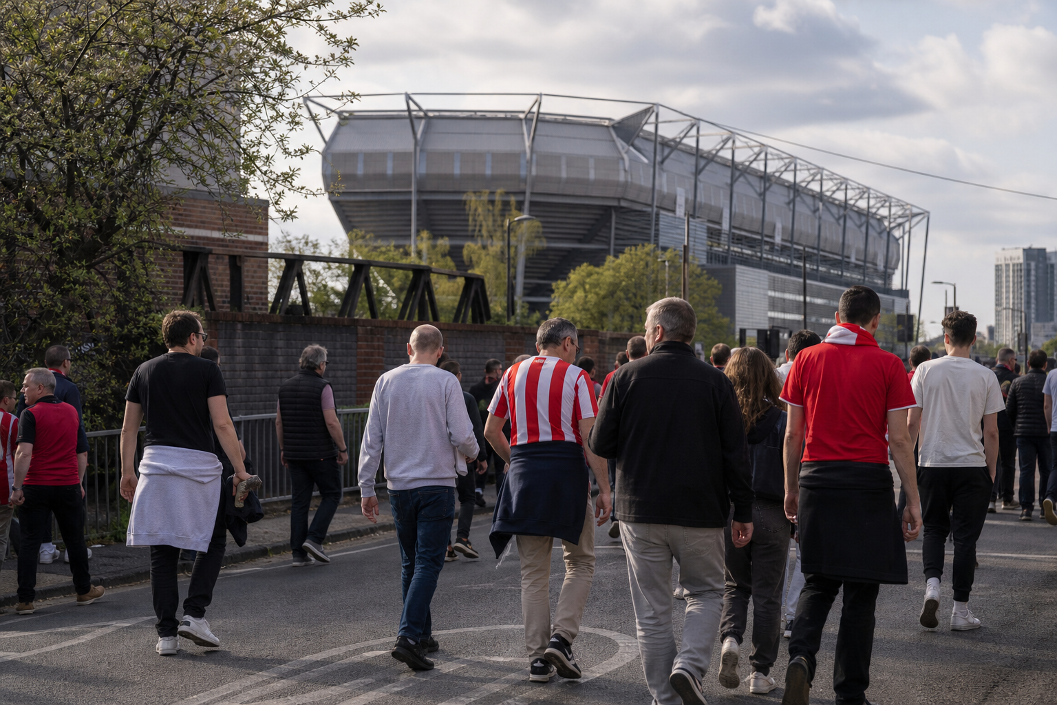 Fans arriving at Brentford's Gtech Community Stadium on match day