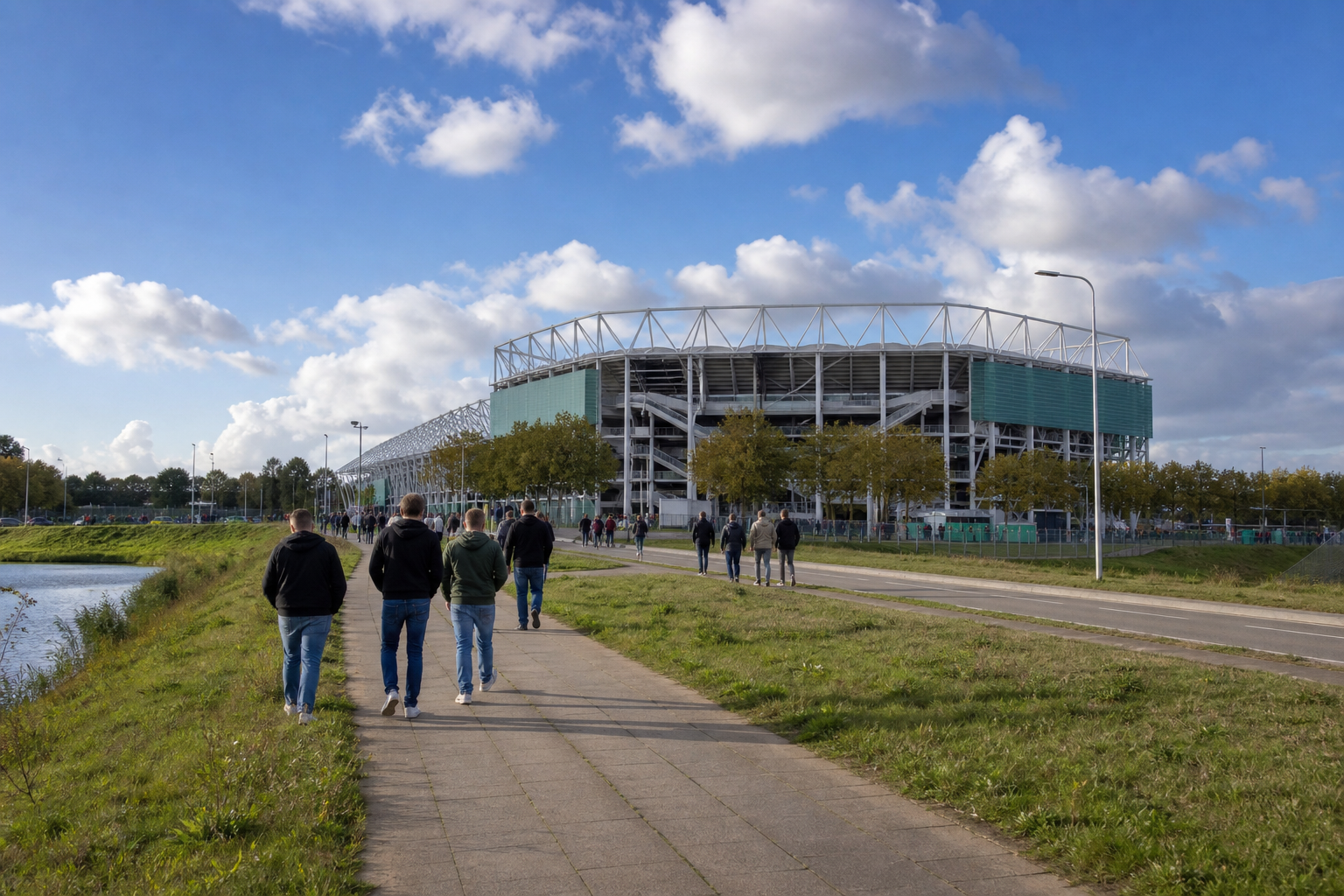 Euroborg stadium exterior ahead of a Groningen Eredivisie match