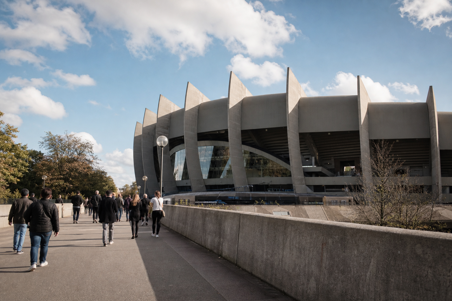 Parc des Princes exterior ahead of a Paris Saint-Germain Ligue 1 match