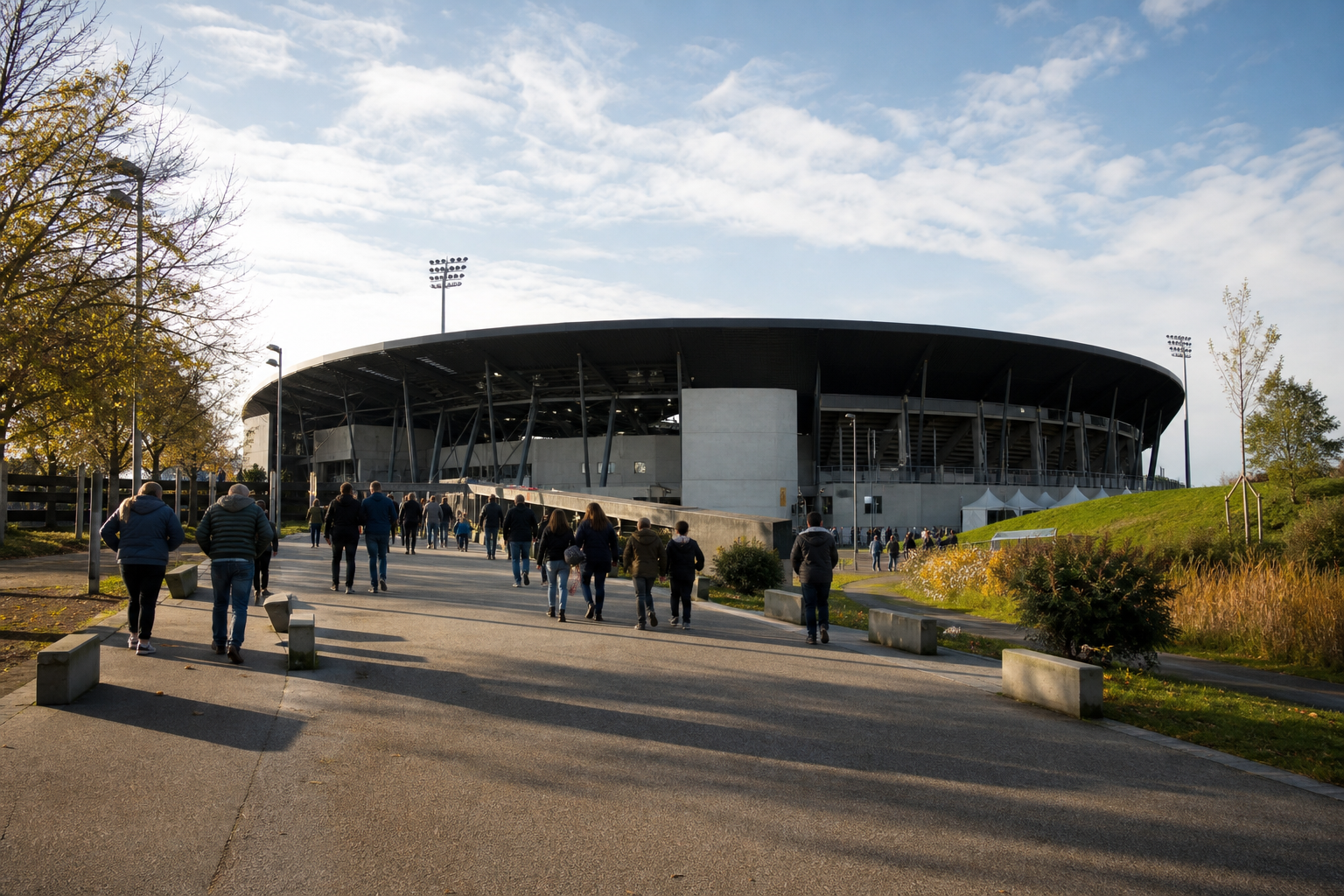 Stade Raymond Kopa exterior ahead of an Angers SCO Ligue 1 match
