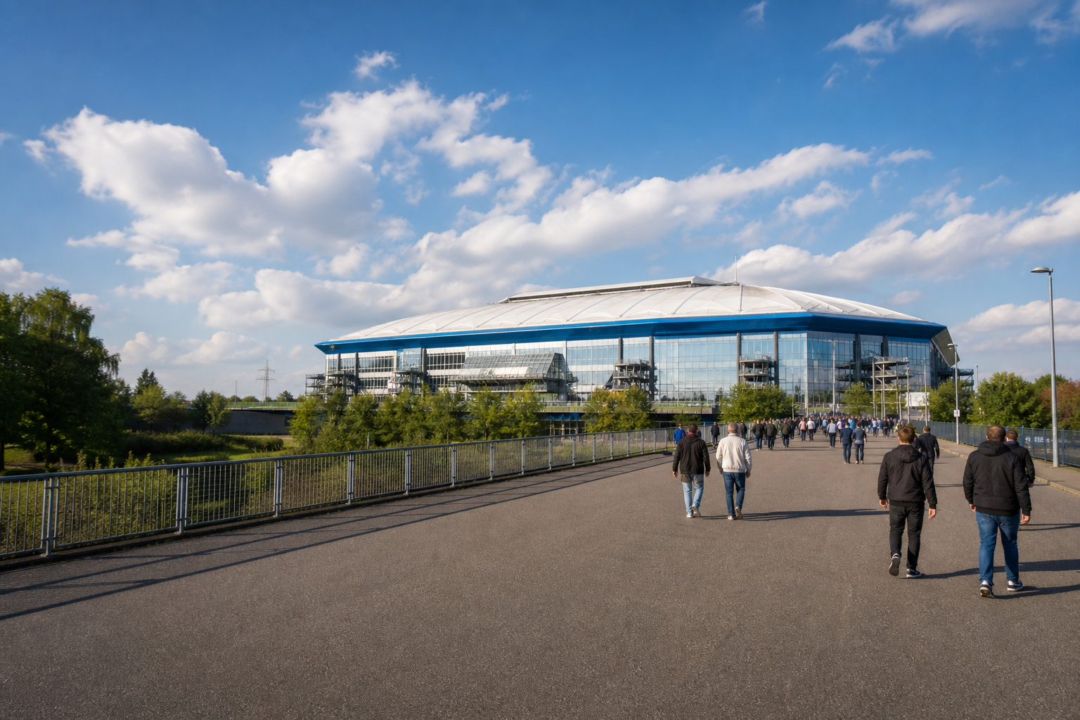 Veltins-Arena exterior ahead of a Schalke 04 Bundesliga home match