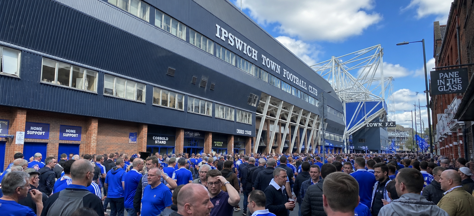 Portman Road exterior on Ipswich Town match day