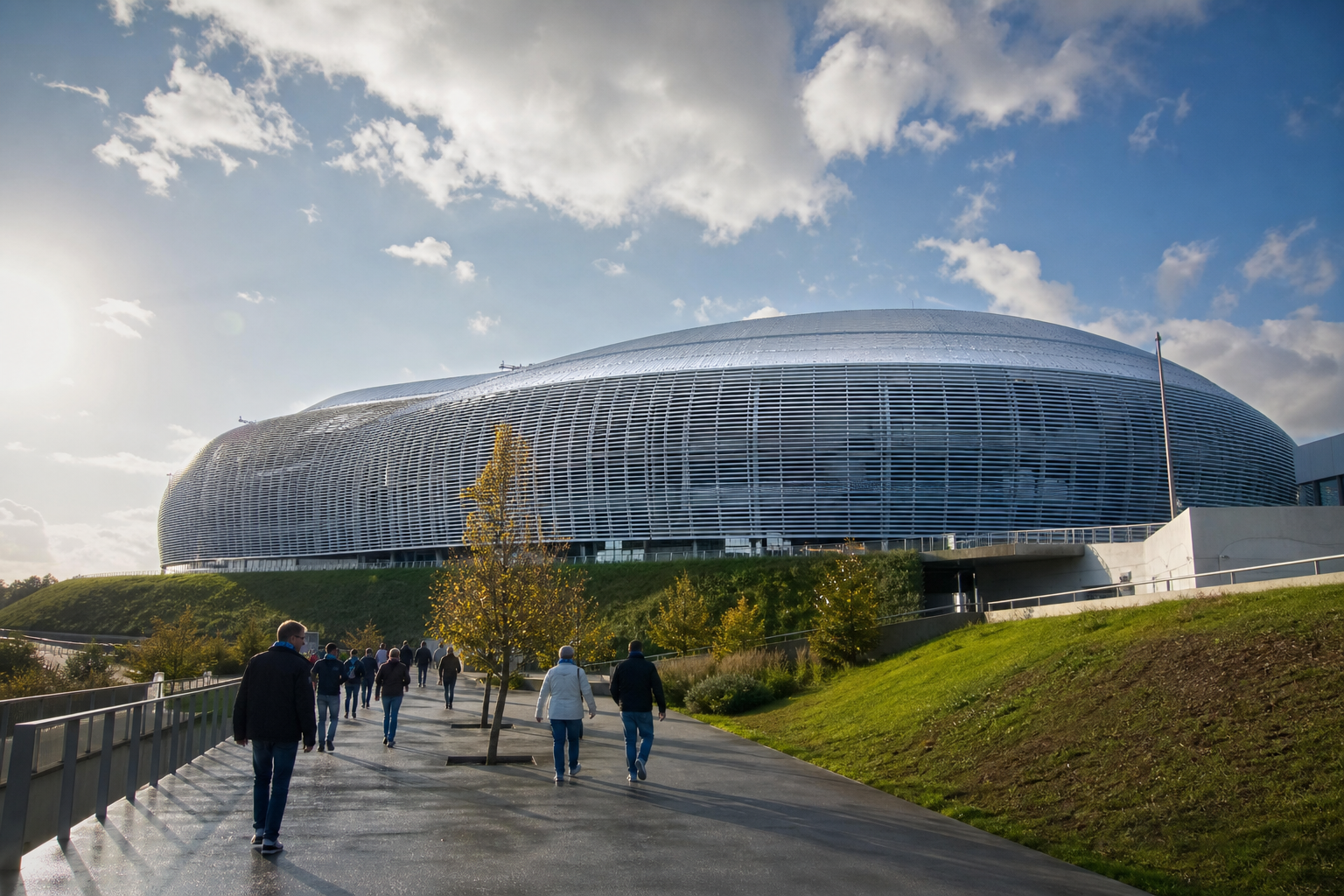 Decathlon Arena Stade Pierre-Mauroy exterior ahead of a Lille Ligue 1 match