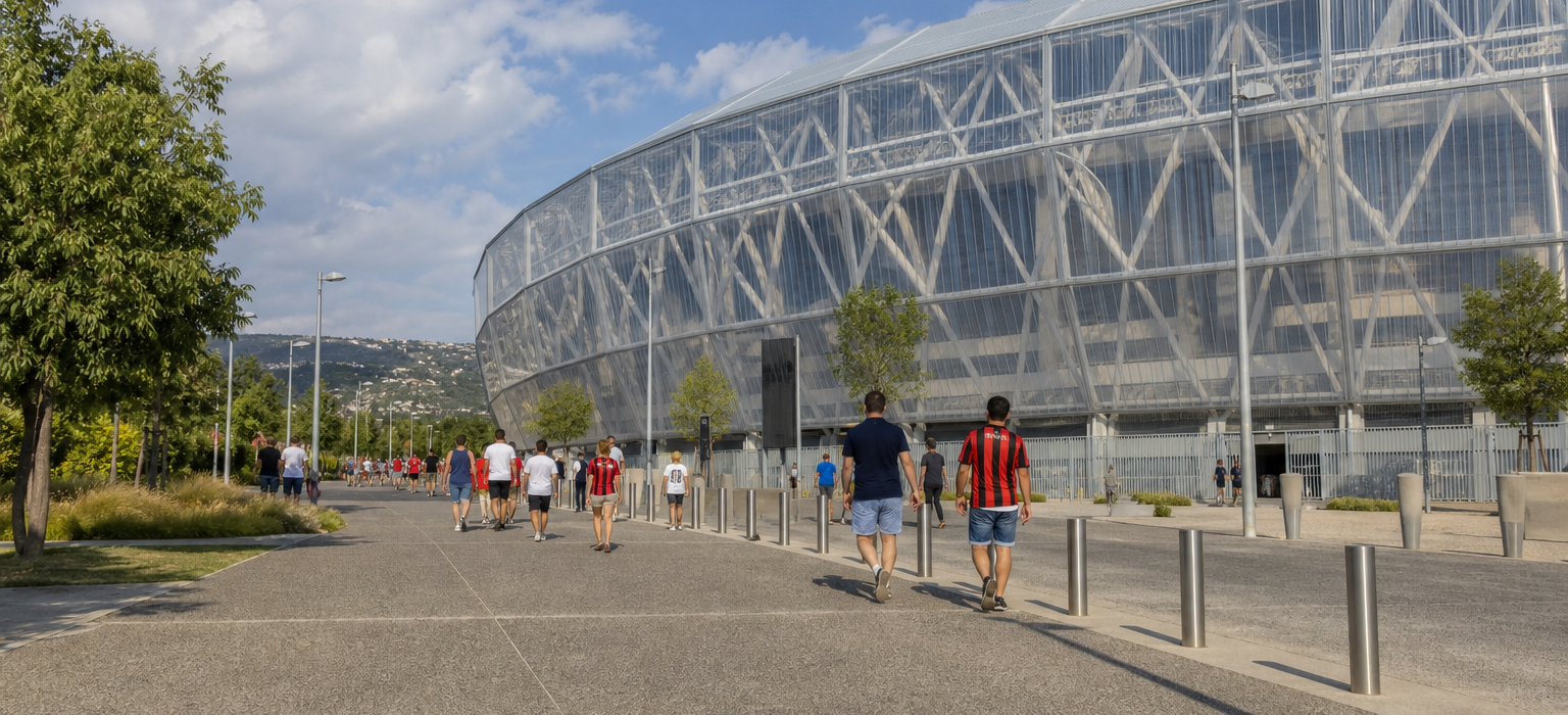 Allianz Riviera stadium exterior ahead of an OGC Nice Ligue 1 match