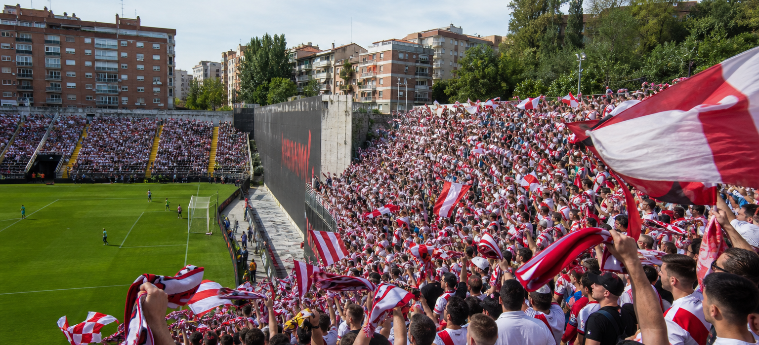 Estadio de Vallecas exterior on Rayo Vallecano match day