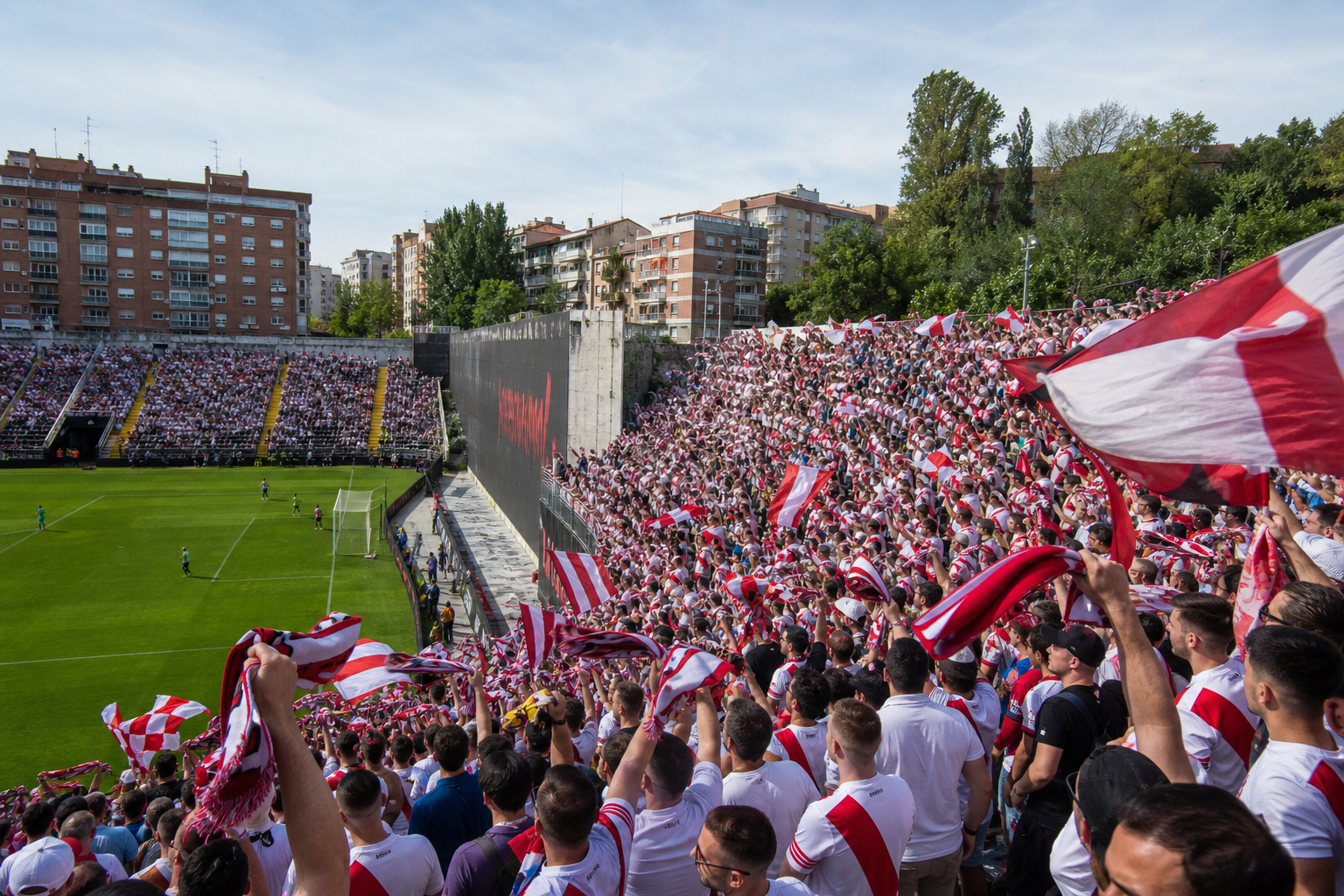 Estadio de Vallecas exterior on Rayo Vallecano match day
