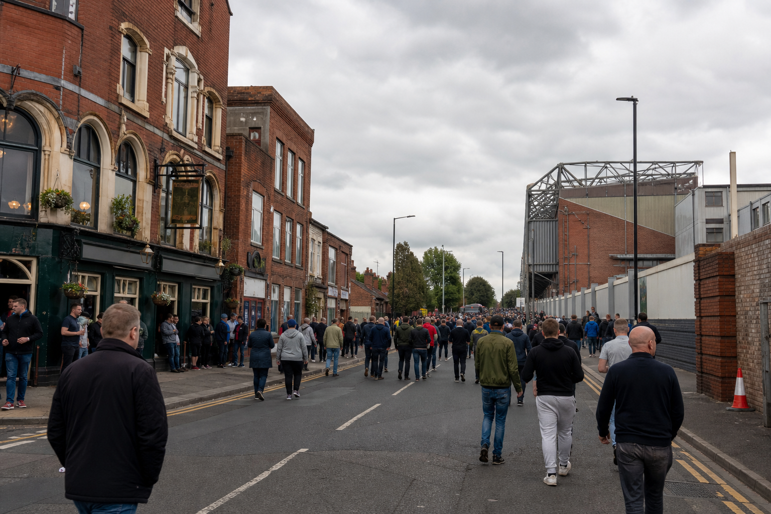 Fans arriving at Villa Park for a Premier League football trip