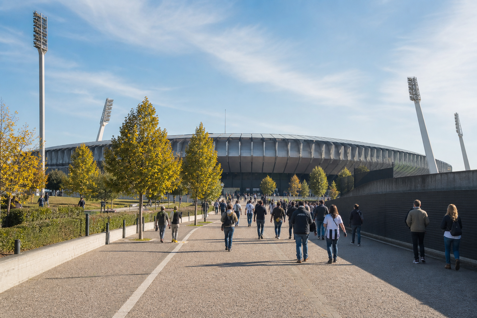 Bluenergy Stadium exterior on Udinese Serie A match day in Udine