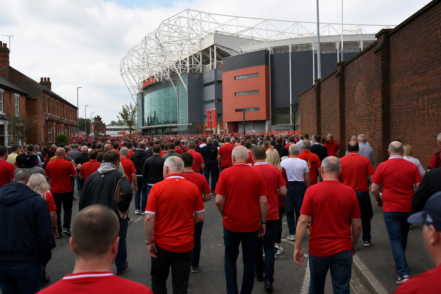 Metrolink tram crowded with supporters on the way to a Manchester match