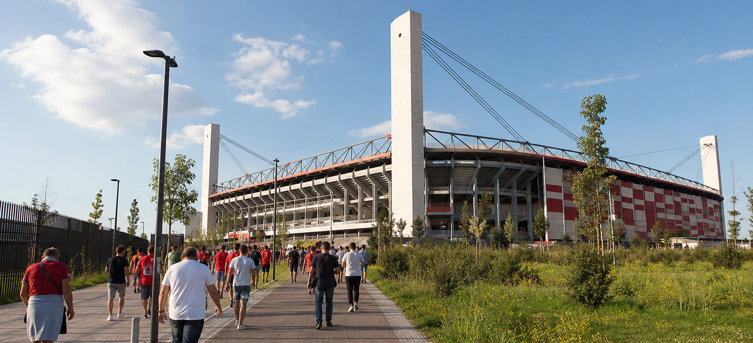 U-Power Stadium exterior ahead of a Monza Serie A home match in Lombardy