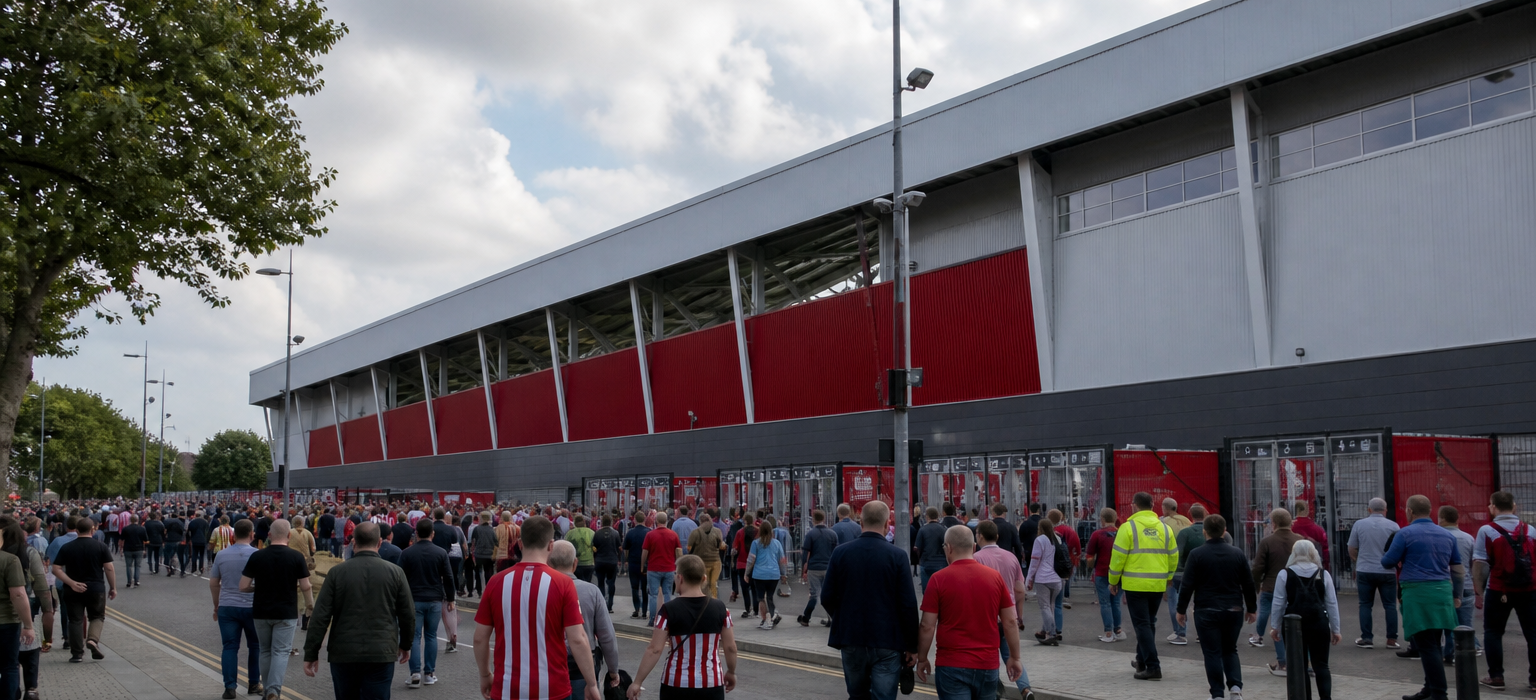 Stadium of Light exterior on Sunderland match day