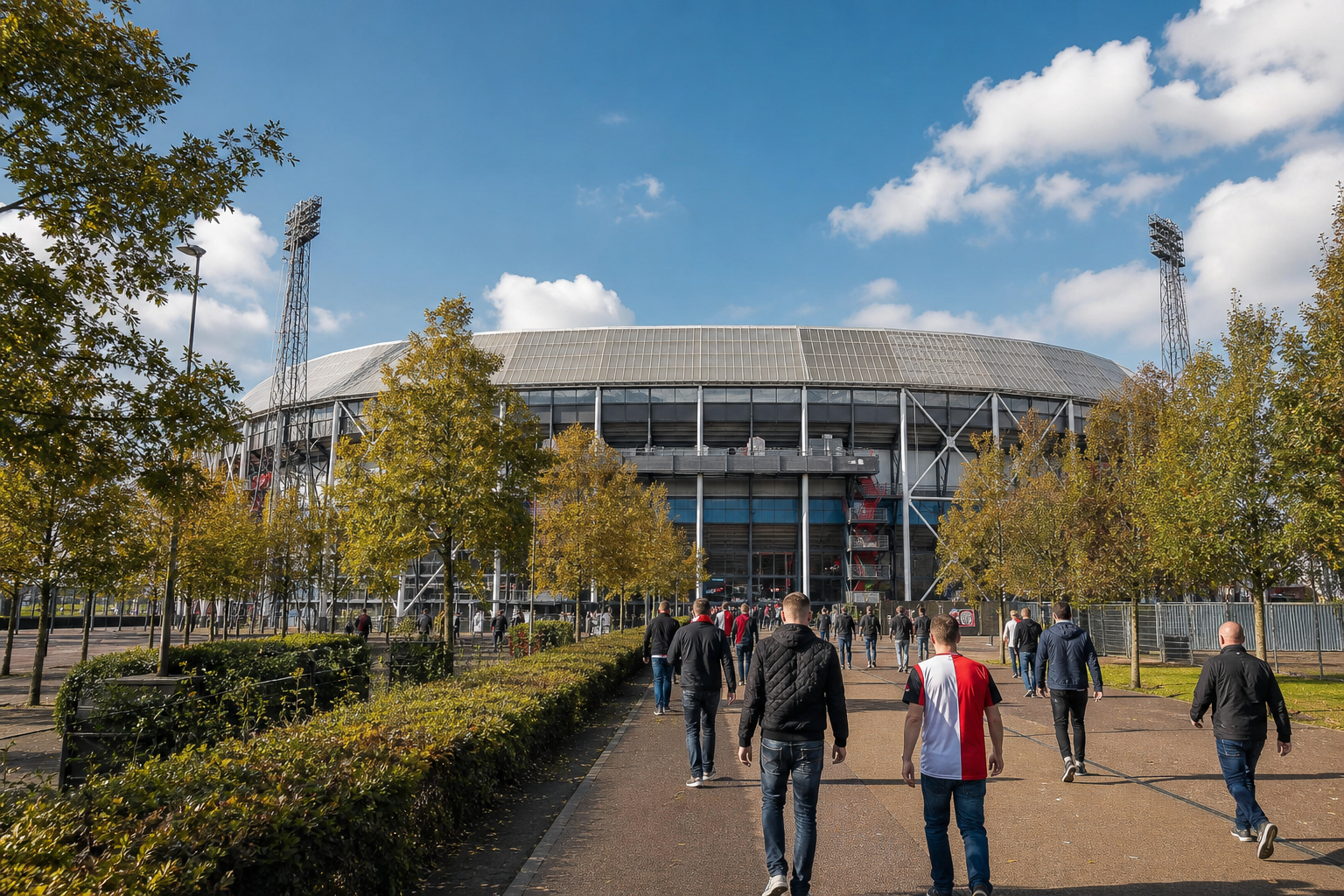 De Kuip stadium exterior ahead of a Feyenoord Eredivisie match in Rotterdam