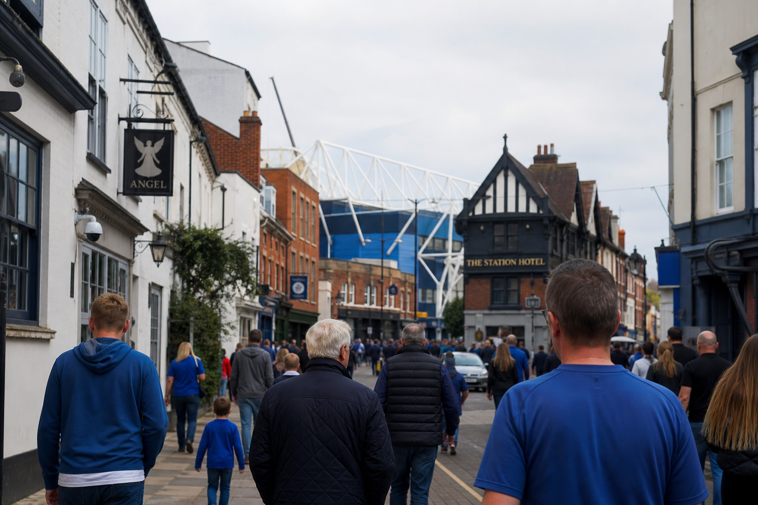 Fans arriving at Portman Road for a Premier League fixture