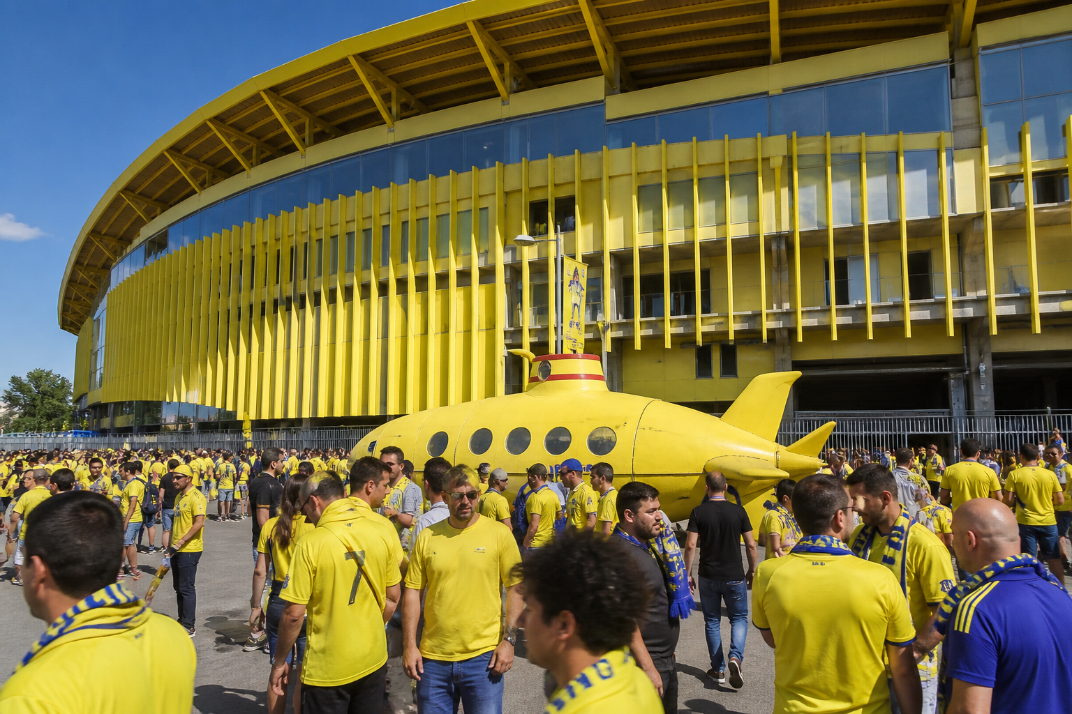 Estadio de la Cerámica exterior on a Villarreal match day