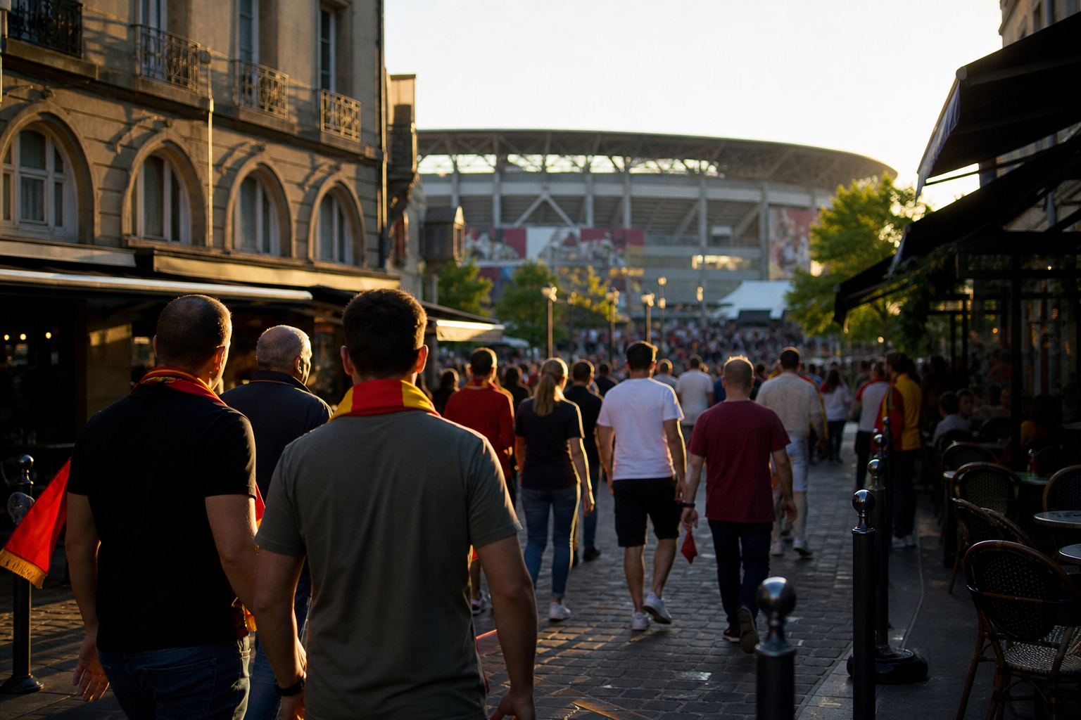 Fans arriving at MMArena for promoted Le Mans football