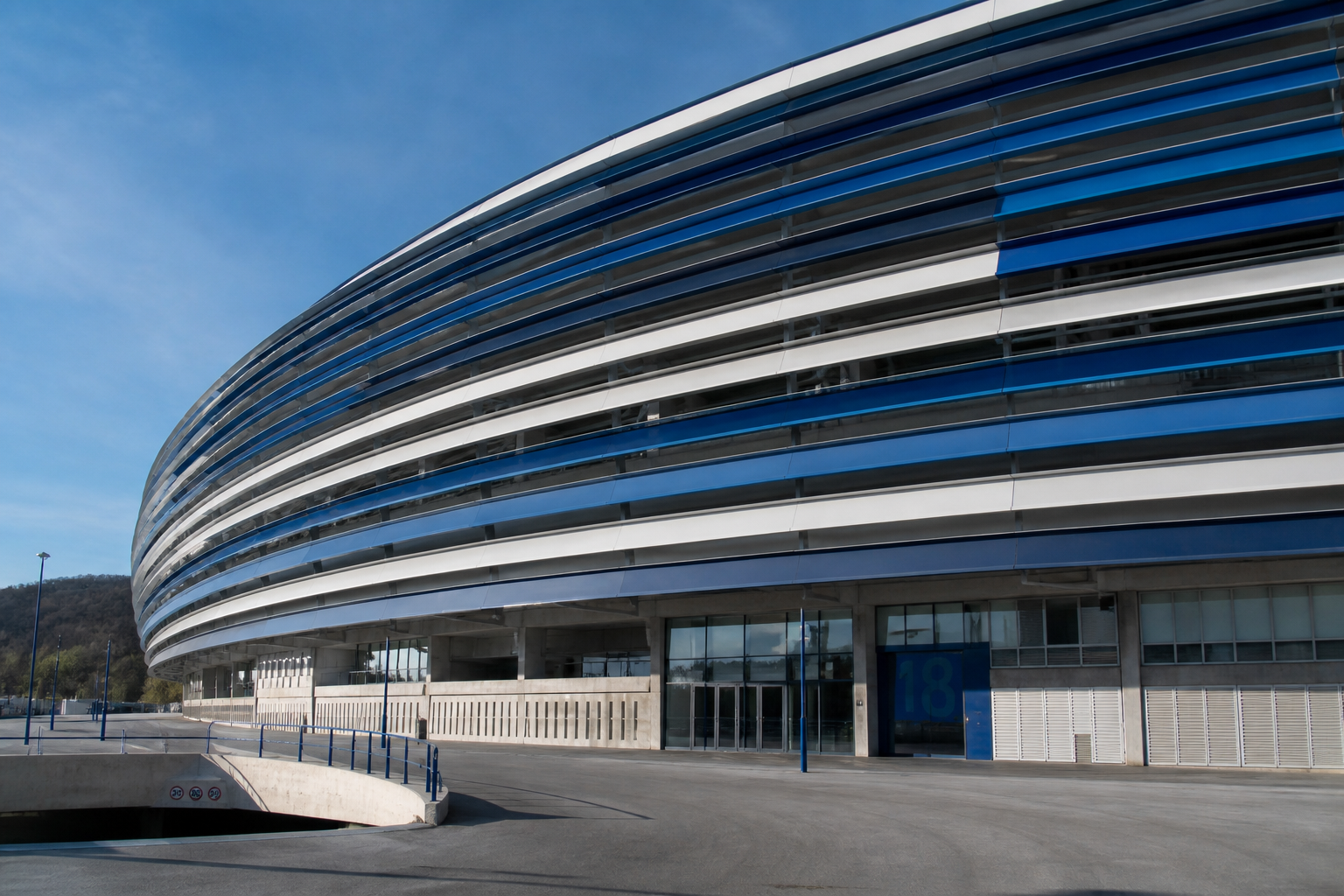 Reale Arena stadium exterior in San Sebastián on match day